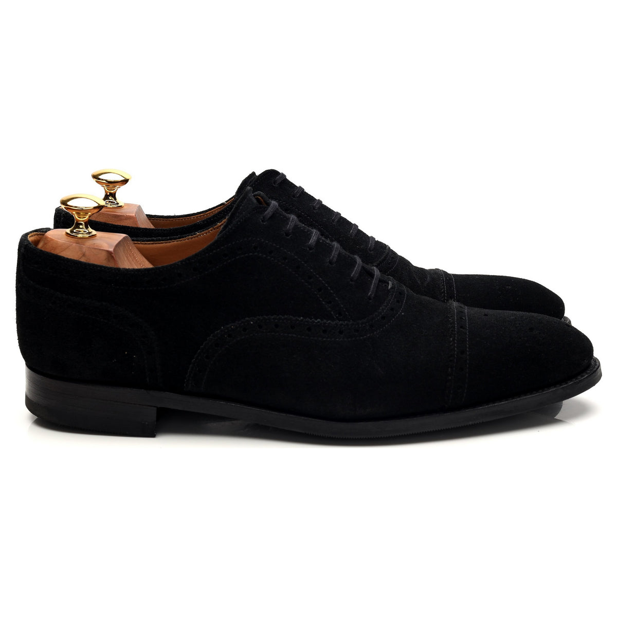 &#39;Wenatchee&#39; Black Suede Oxford Semi Brogues UK 10 E