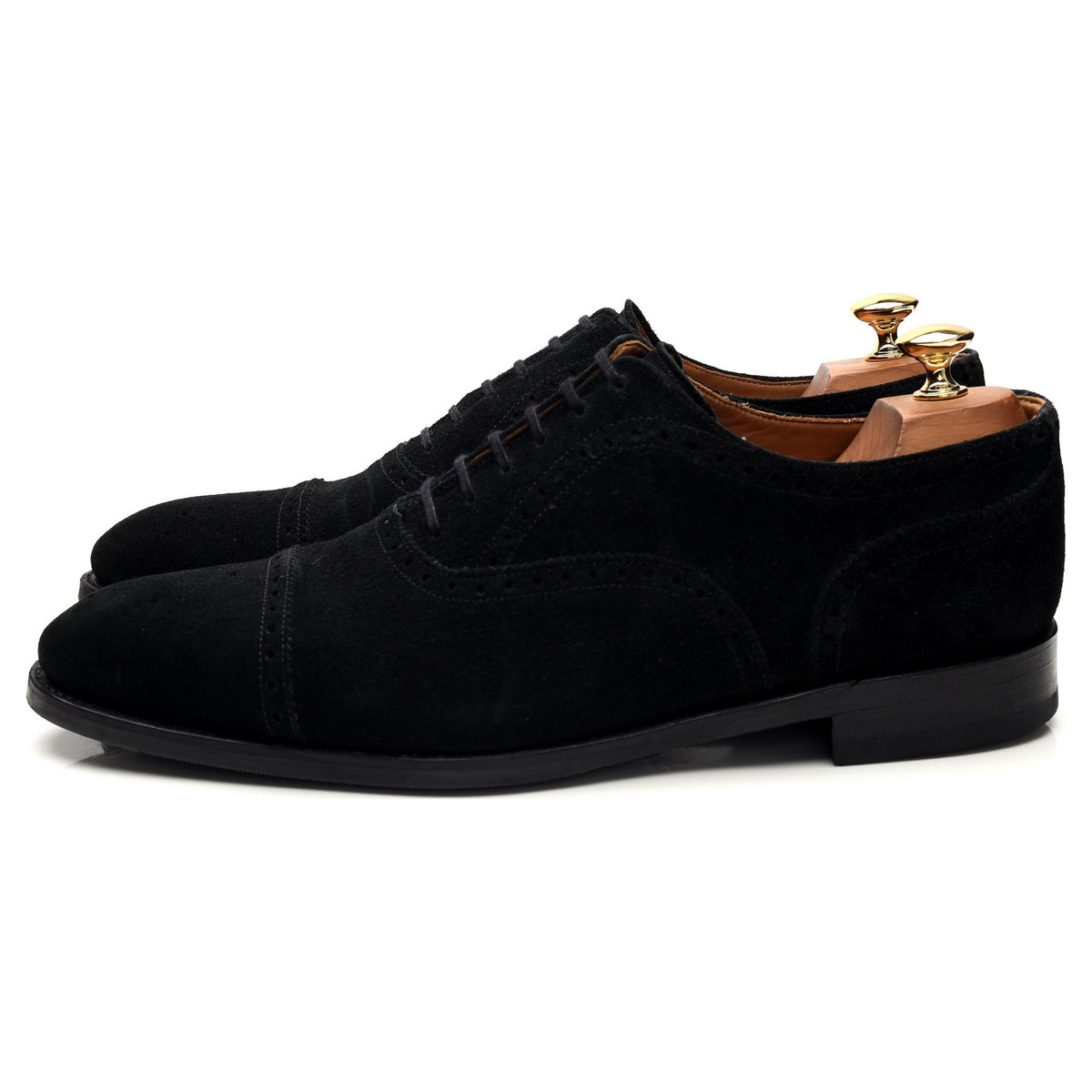&#39;Wenatchee&#39; Black Suede Oxford Semi Brogues UK 10 E