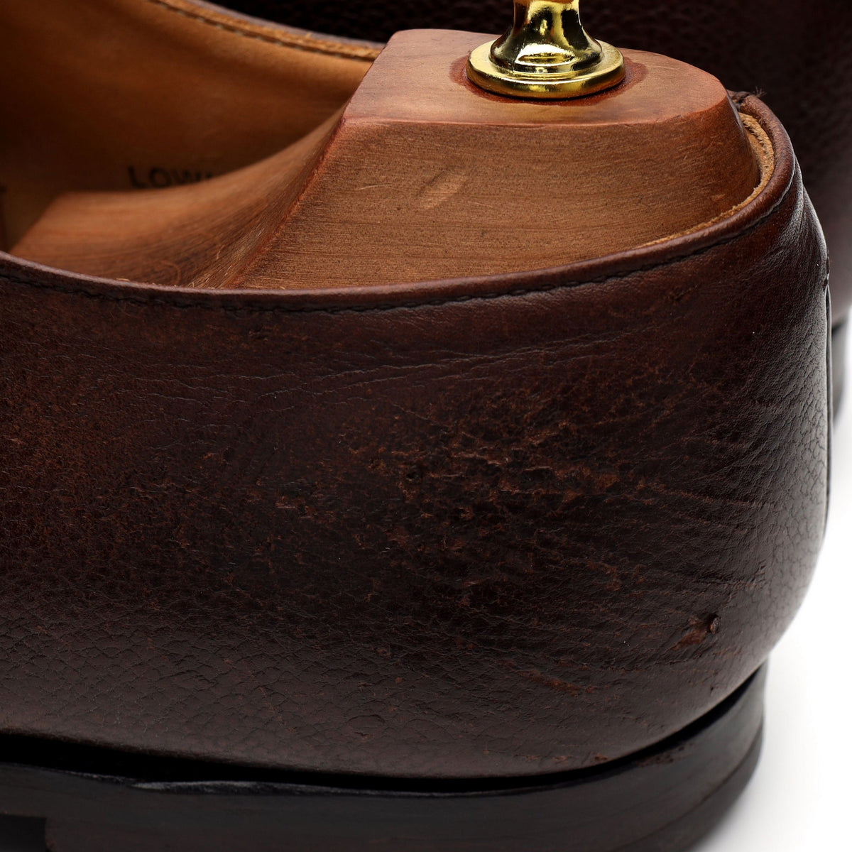 &#39;Lowndes&#39; Dark Brown Grain Leather Double Monk Strap UK 8 E