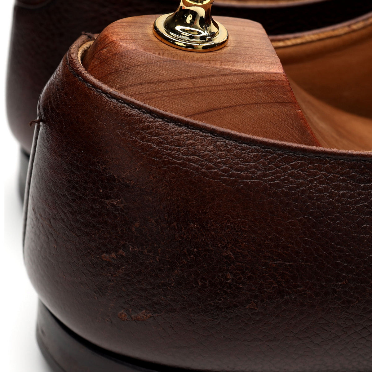 &#39;Lowndes&#39; Dark Brown Grain Leather Double Monk Strap UK 8 E