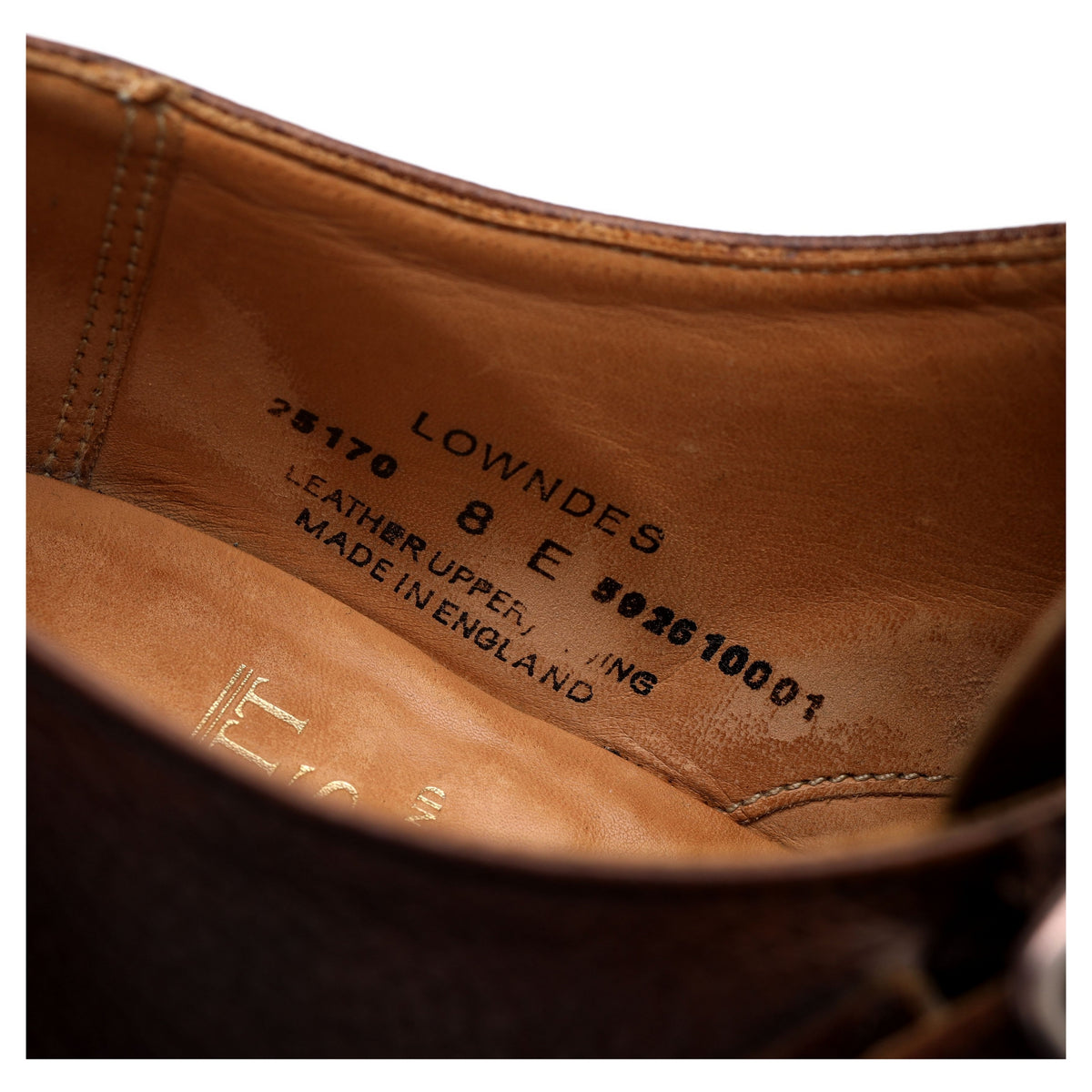 &#39;Lowndes&#39; Dark Brown Grain Leather Double Monk Strap UK 8 E