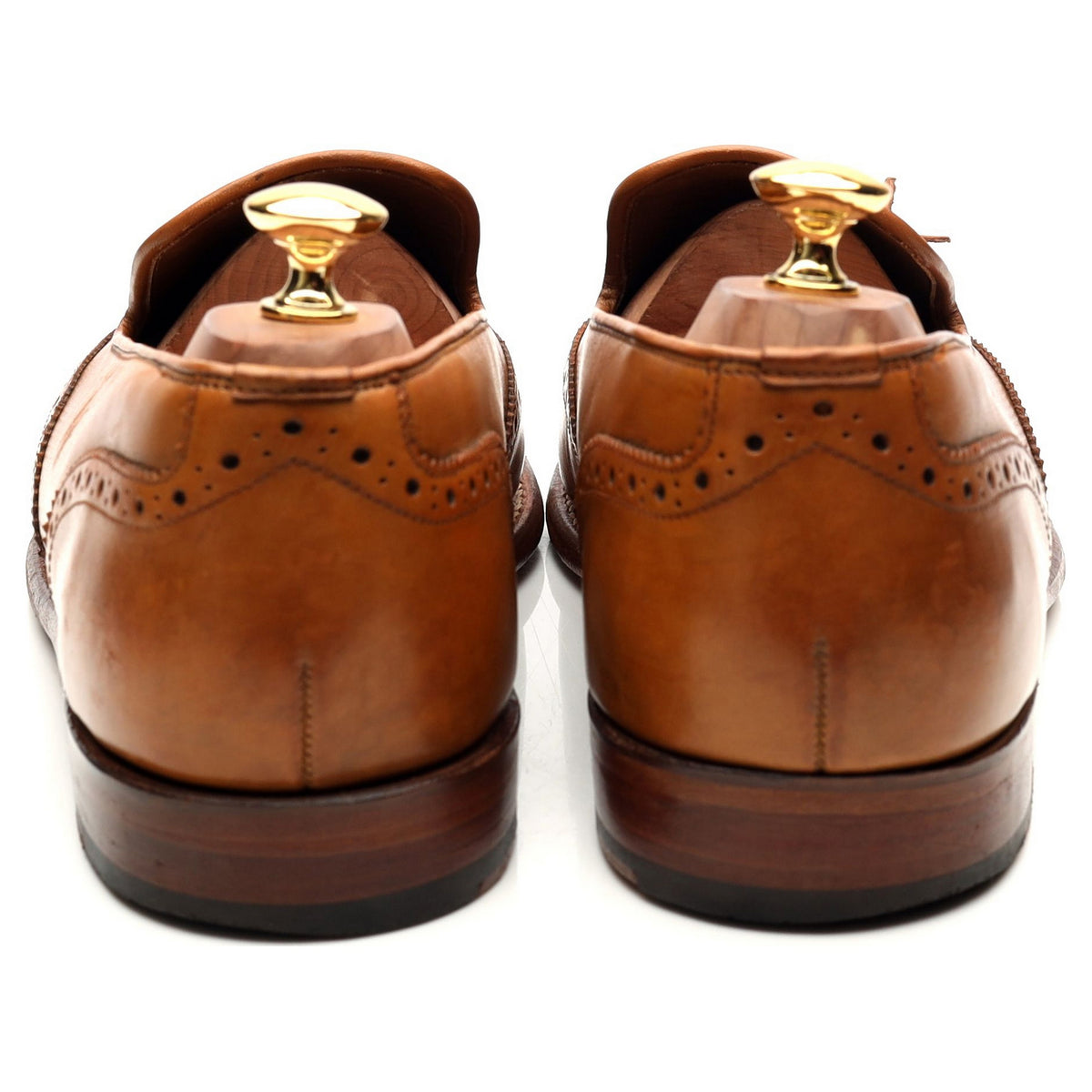 &#39;Monty&#39; Tan Brown Leather Tassel Loafers UK 10.5 E