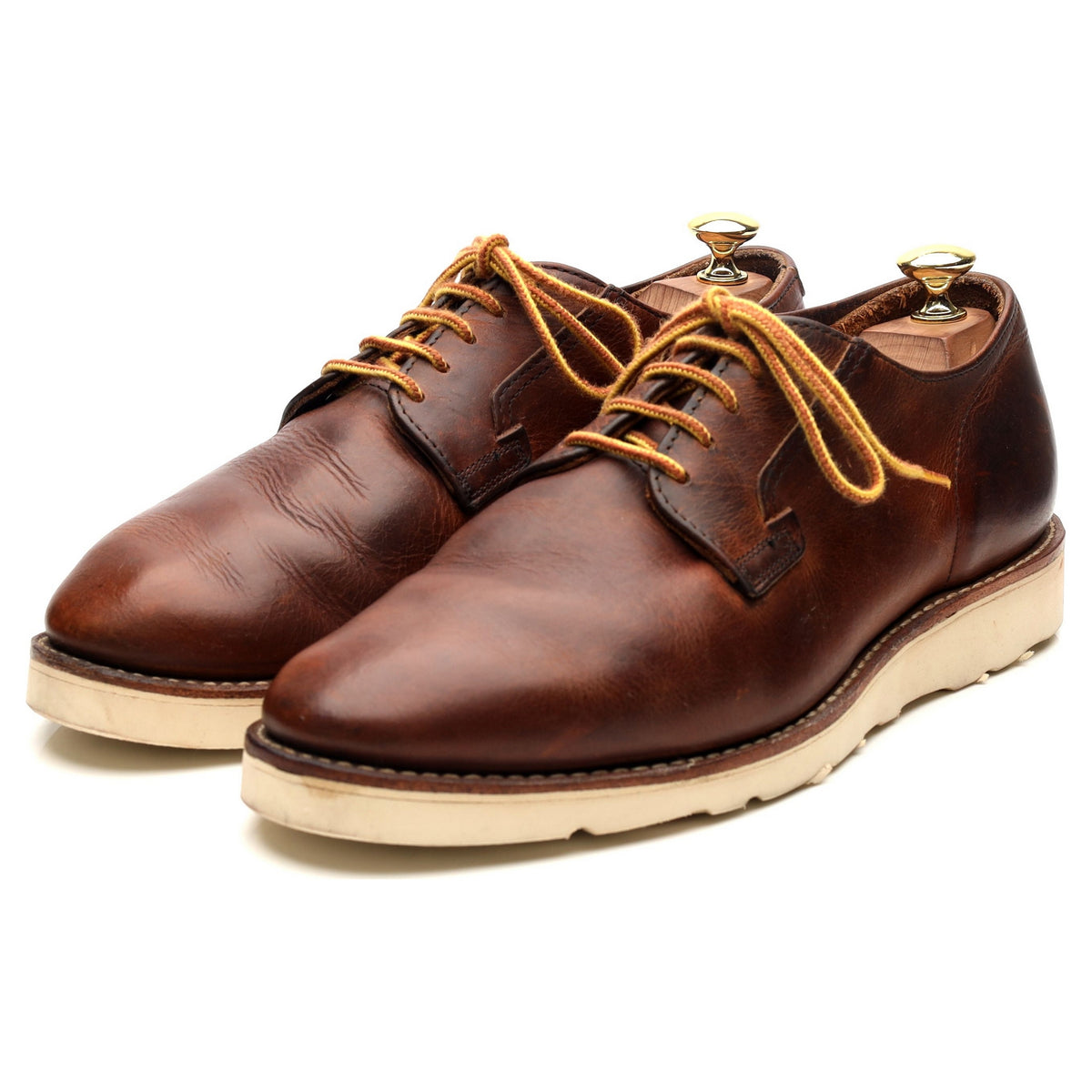 &#39;3118 Postman Oxford&#39; Brown Leather Derby Shoes UK 8 US 9