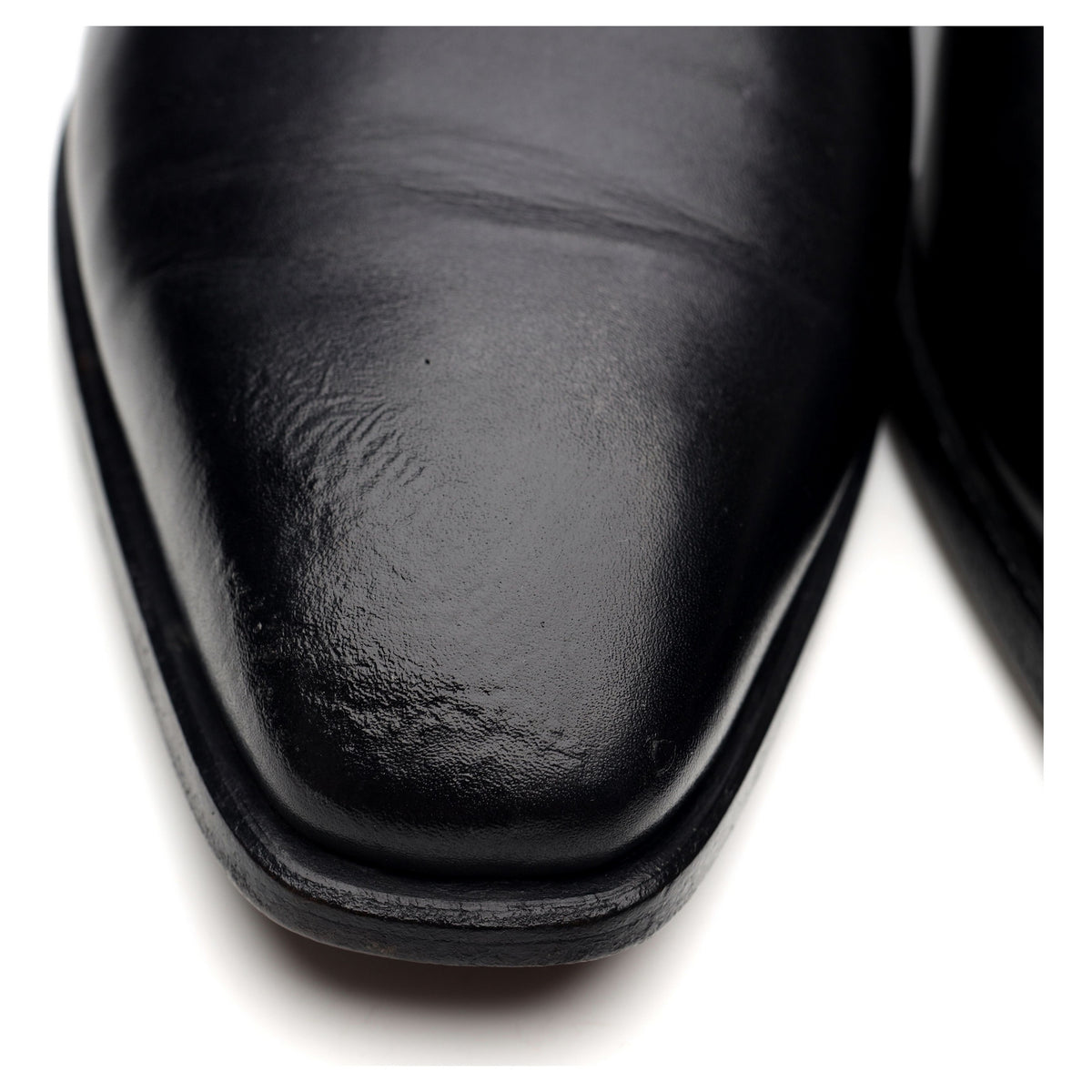 Black Leather Slip On Lazyman Oxford UK 9.5