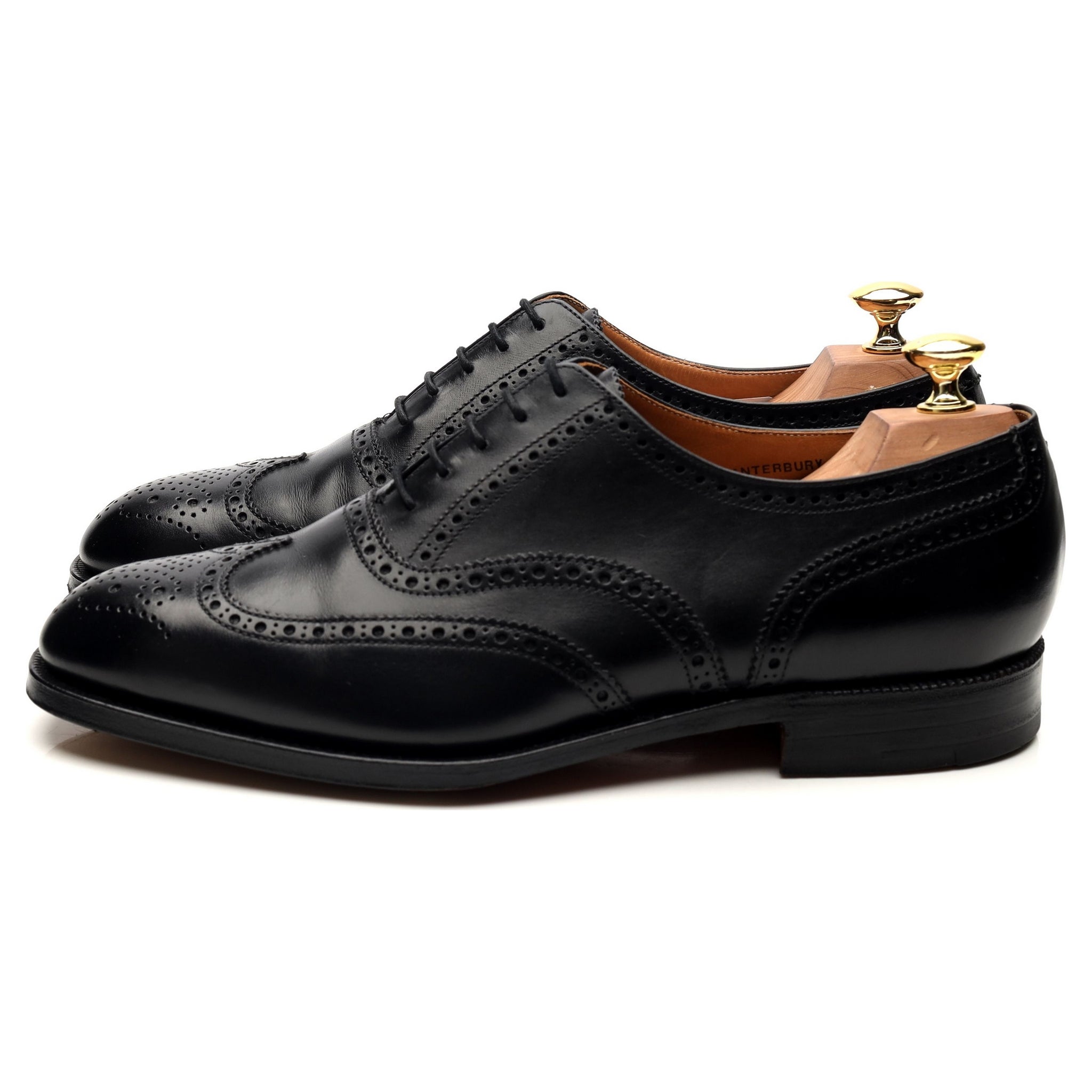 Canterbury' Black Leather Brogues UK 8.5 F - Abbot's Shoes