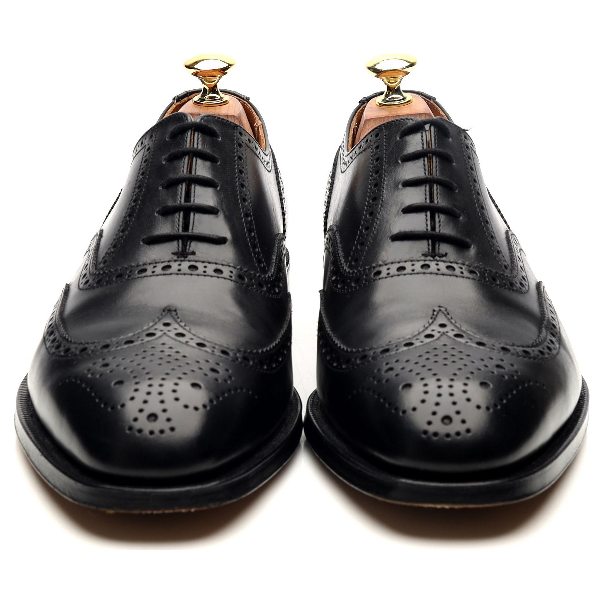 Canterbury' Black Leather Brogues UK 8.5 F - Abbot's Shoes