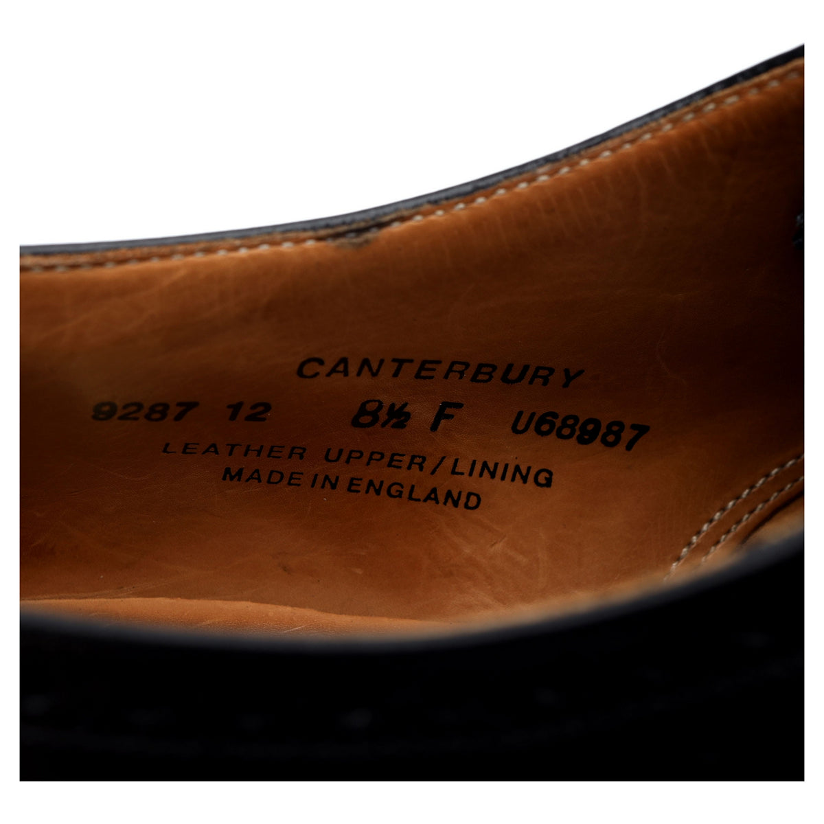 &#39;Canterbury&#39; Black Leather Brogues UK 8.5 F