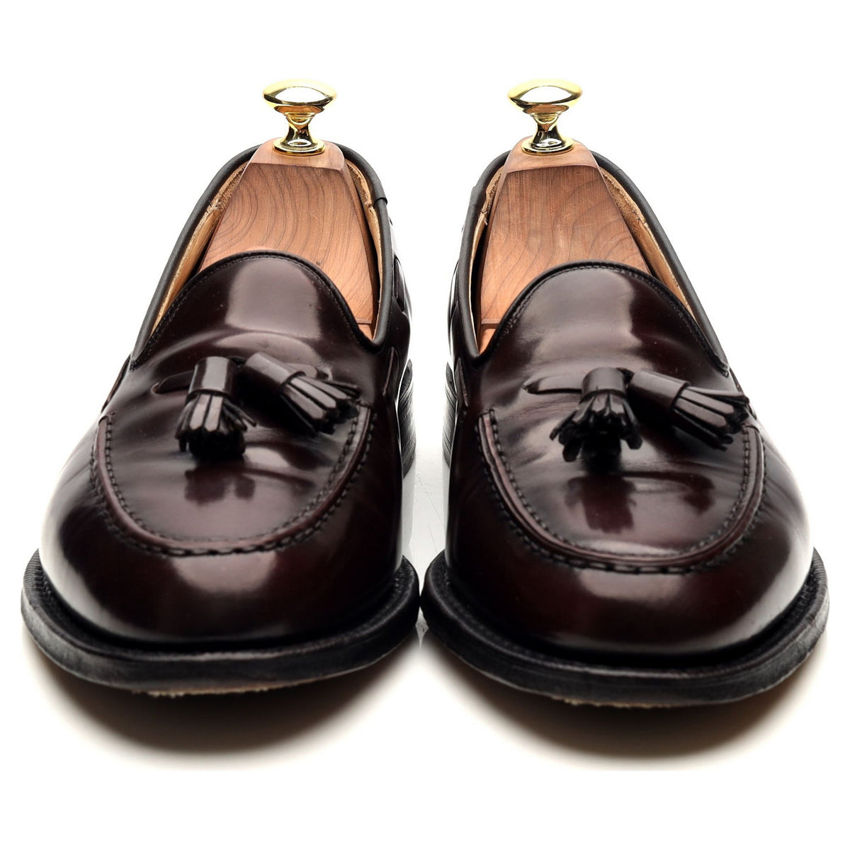 Keats II' Burgundy Leather Tassel Loafers UK 8 F - Abbot's Shoes