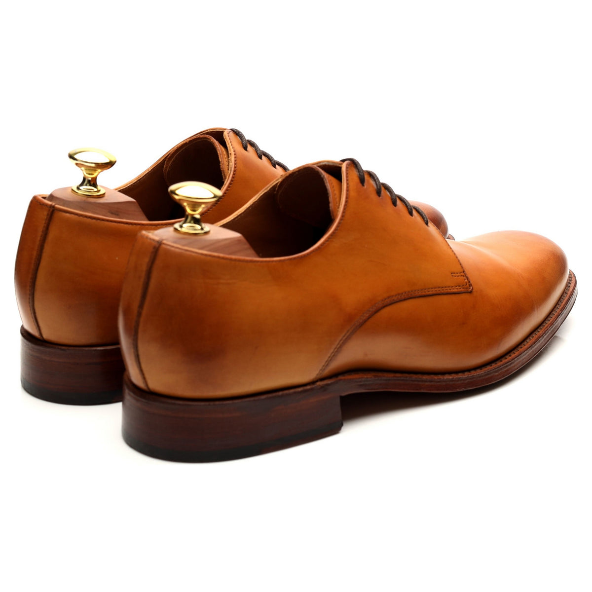 &#39;Toby&#39; Tan Brown Leather Derby UK 8 F