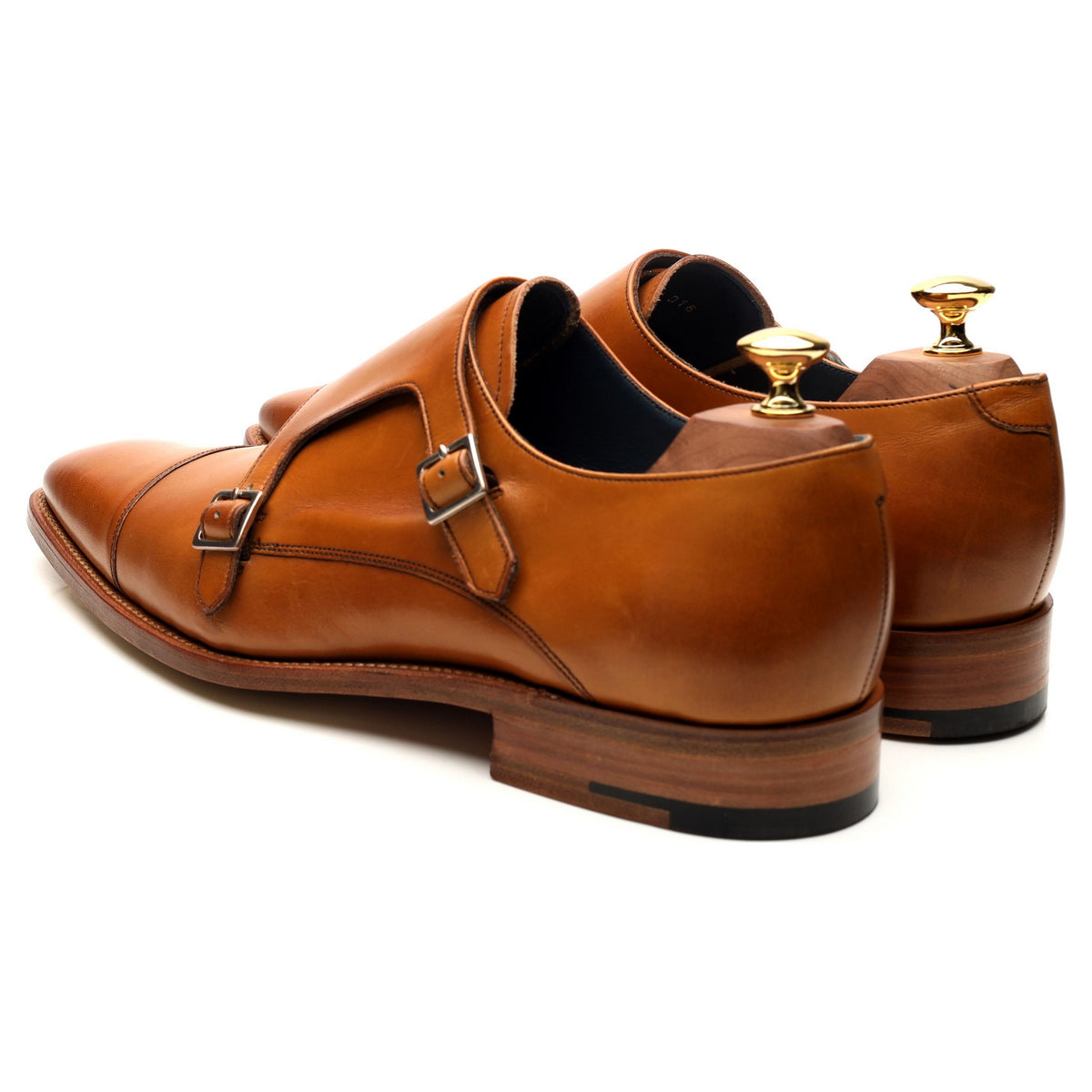 &#39;Hillman&#39; Tan Brown Leather Double Monk Strap UK 9 F