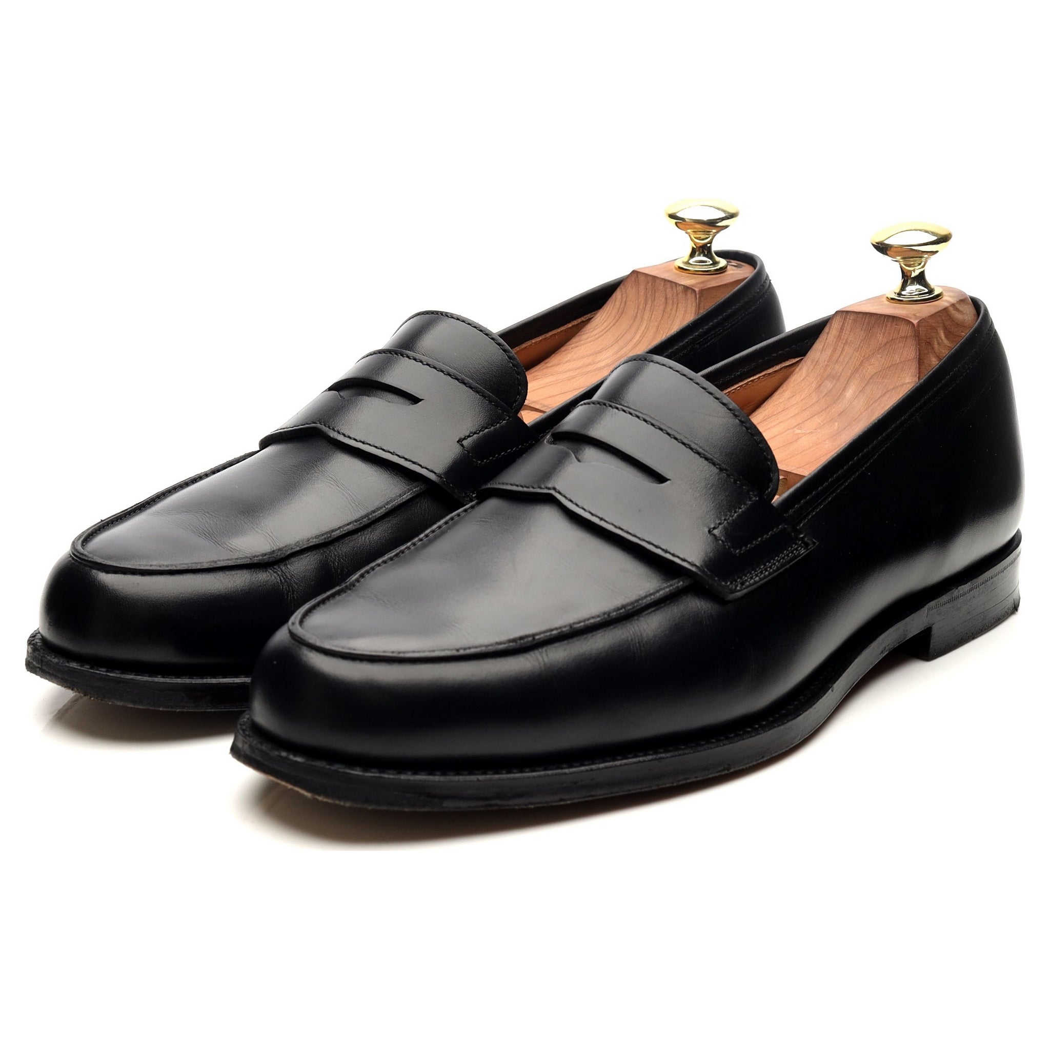 Grantham 2' Black Leather Loafers UK 7 E - Abbot's Shoes