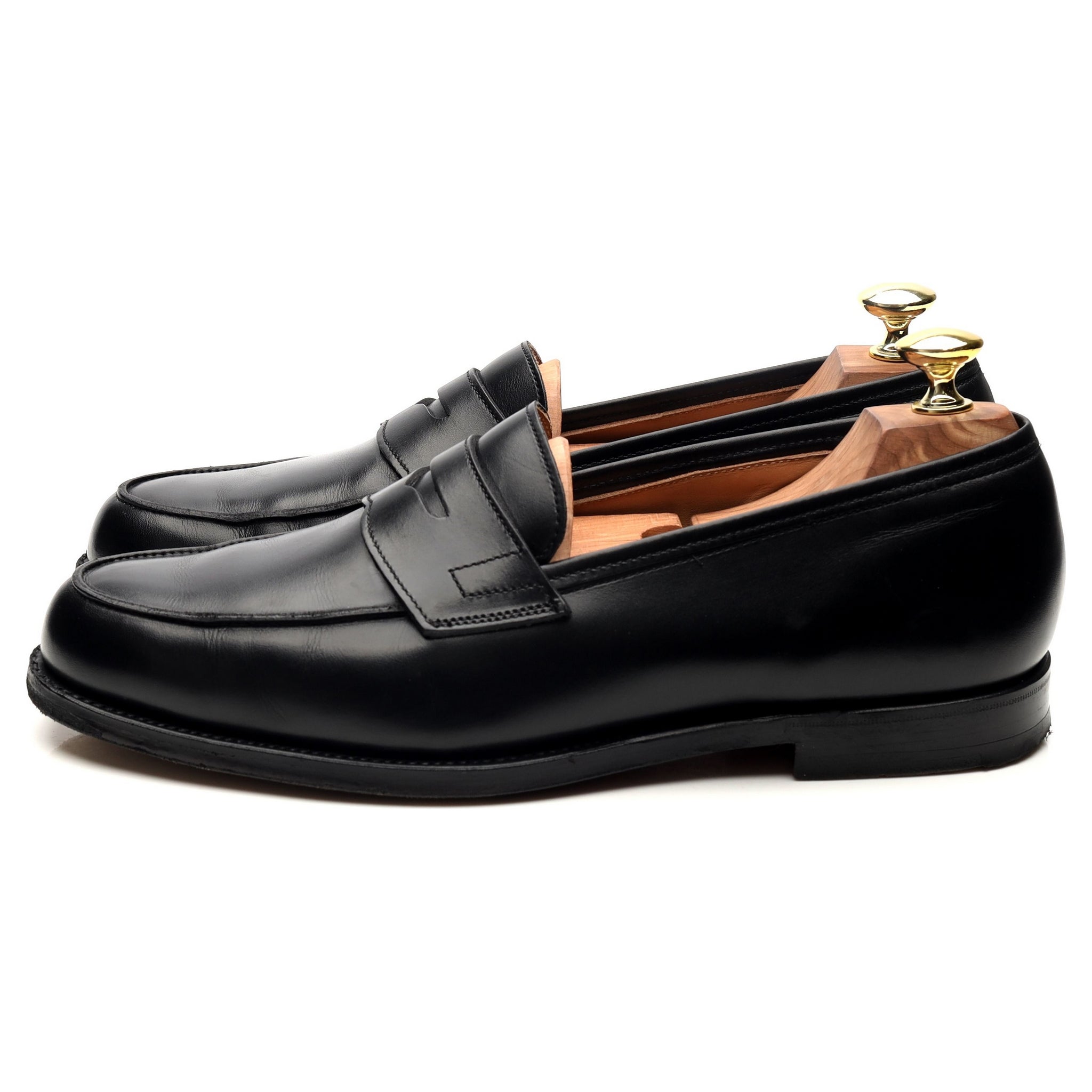 Grantham 2' Black Leather Loafers UK 7 E - Abbot's Shoes