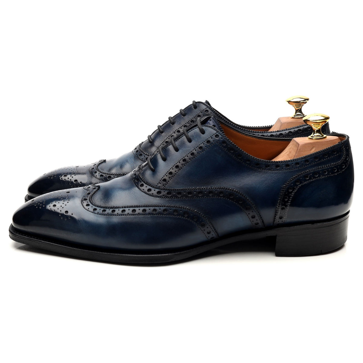 &#39;Rothschild&#39; Blue Sapphire Patina Leather Oxford Brogues UK 8.5 F