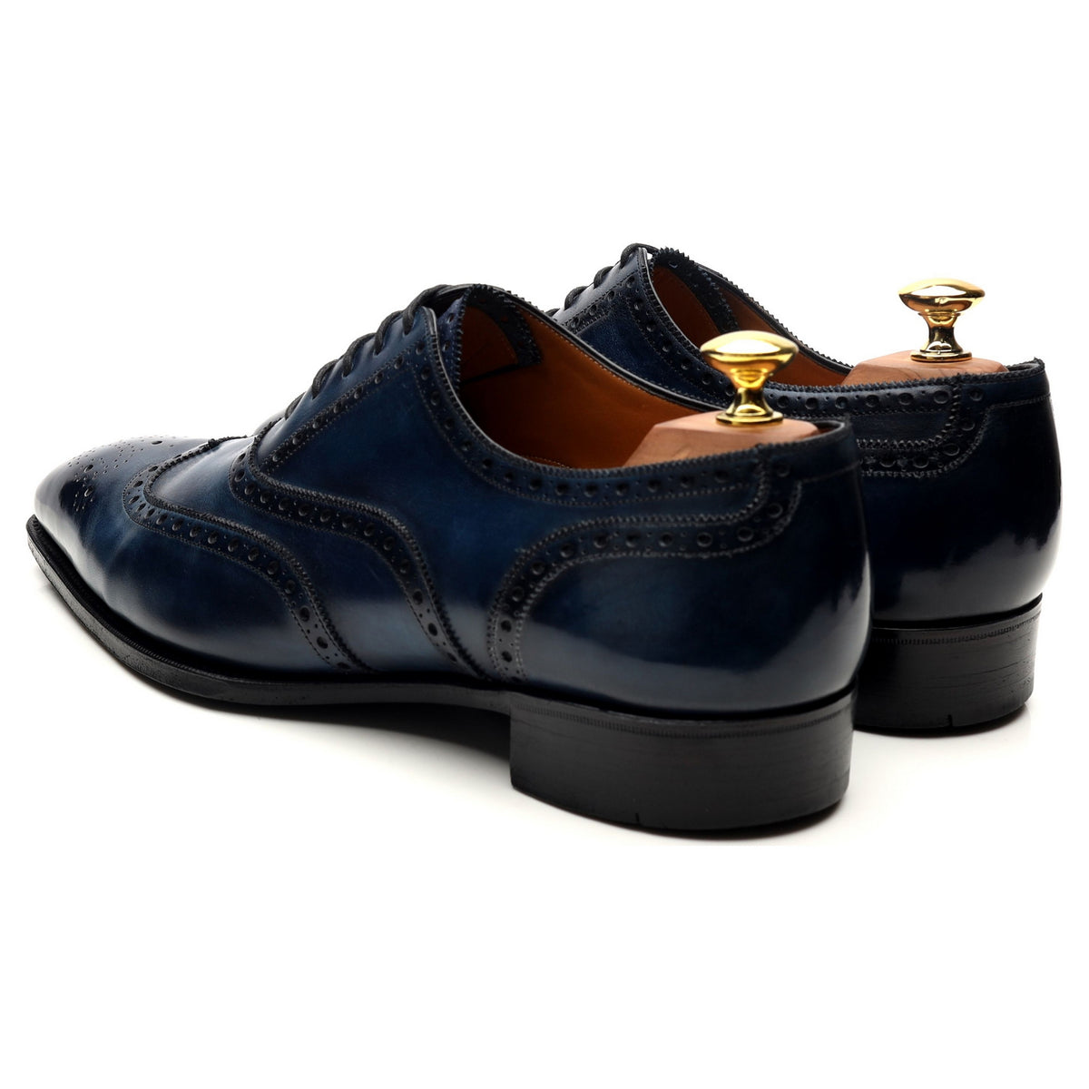 &#39;Rothschild&#39; Blue Sapphire Patina Leather Oxford Brogues UK 8.5 F
