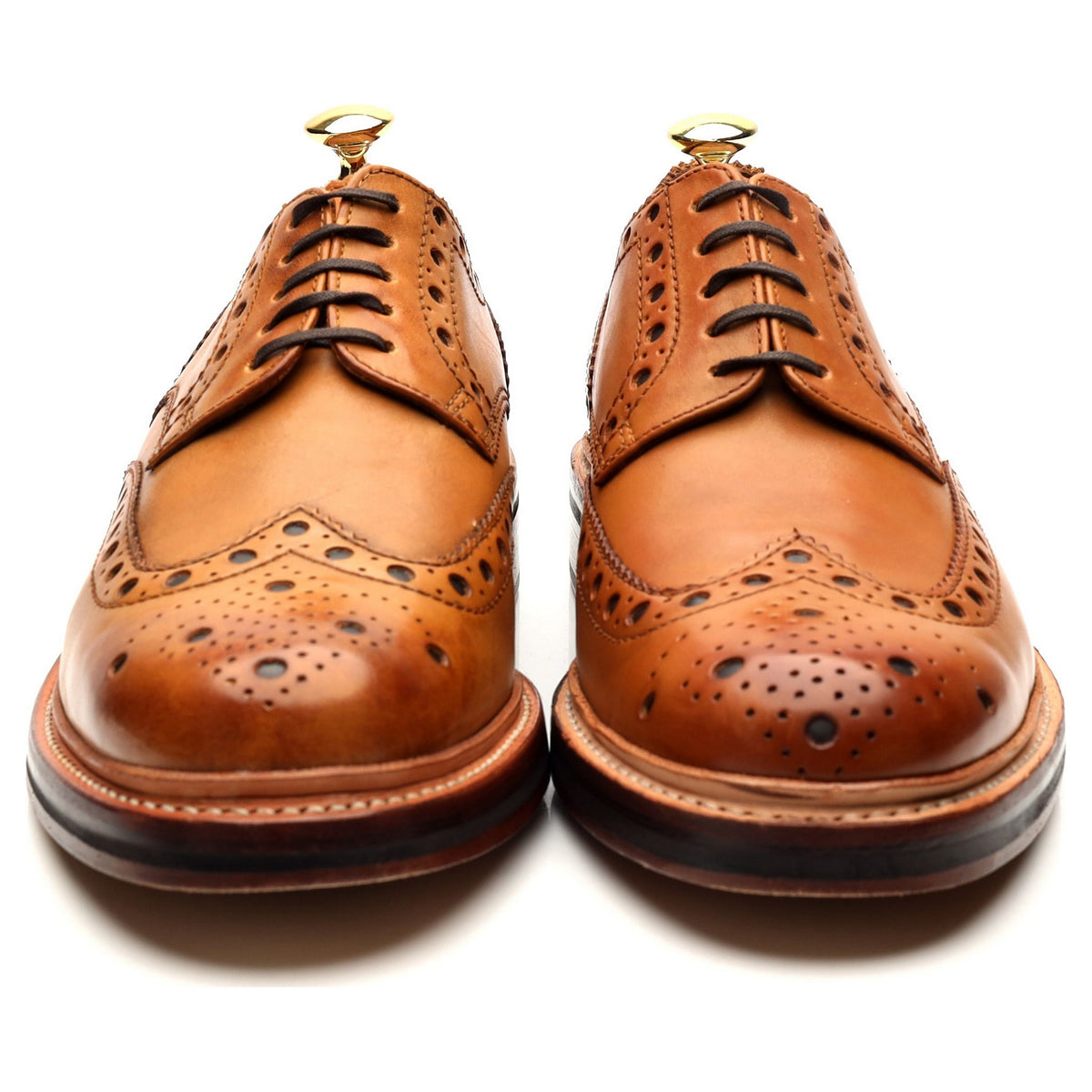&#39;Archie&#39; Tan Brown Leather Derby Brogues UK 8 G