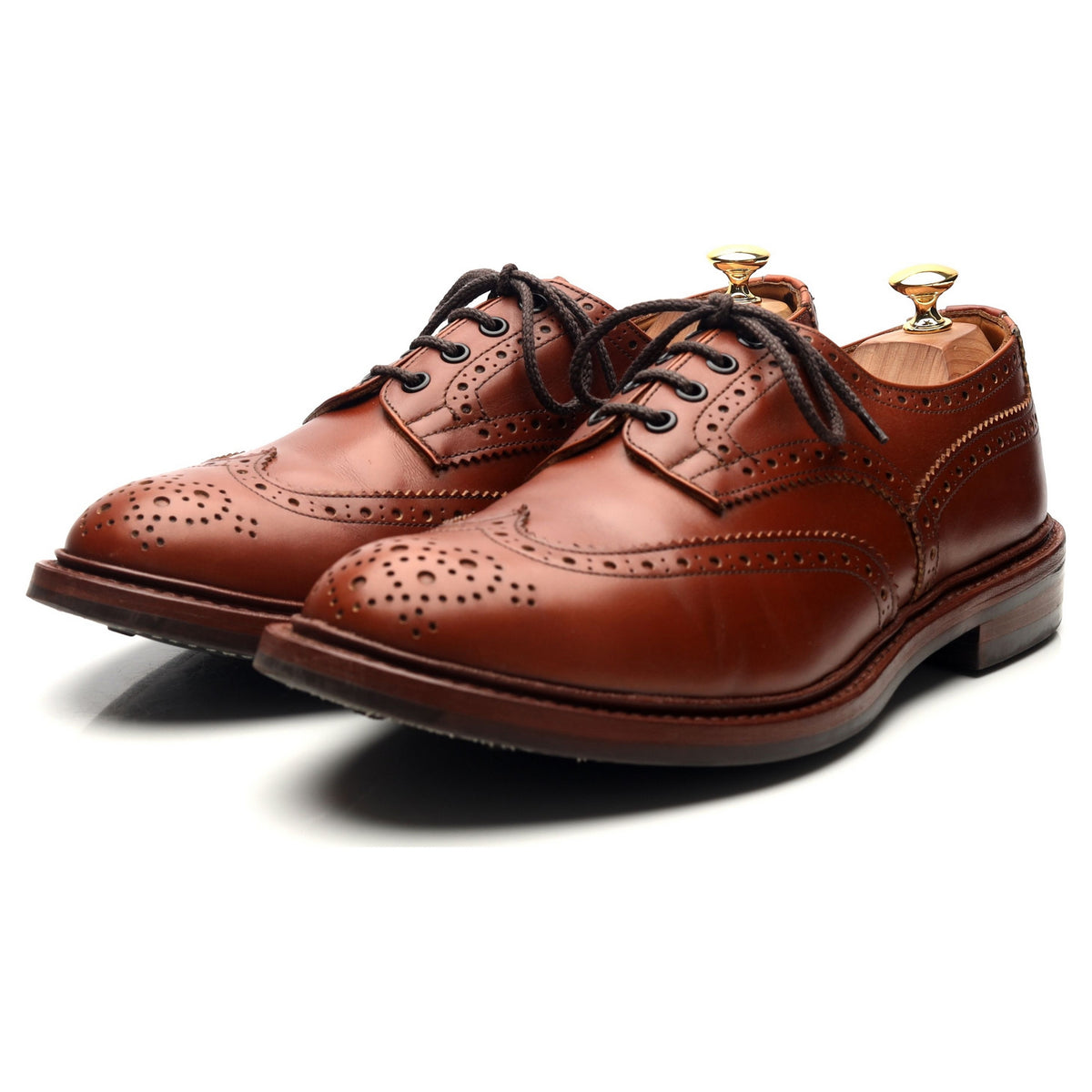 &#39;Bourton&#39; Tan Brown Leather Derby Brogues UK 11