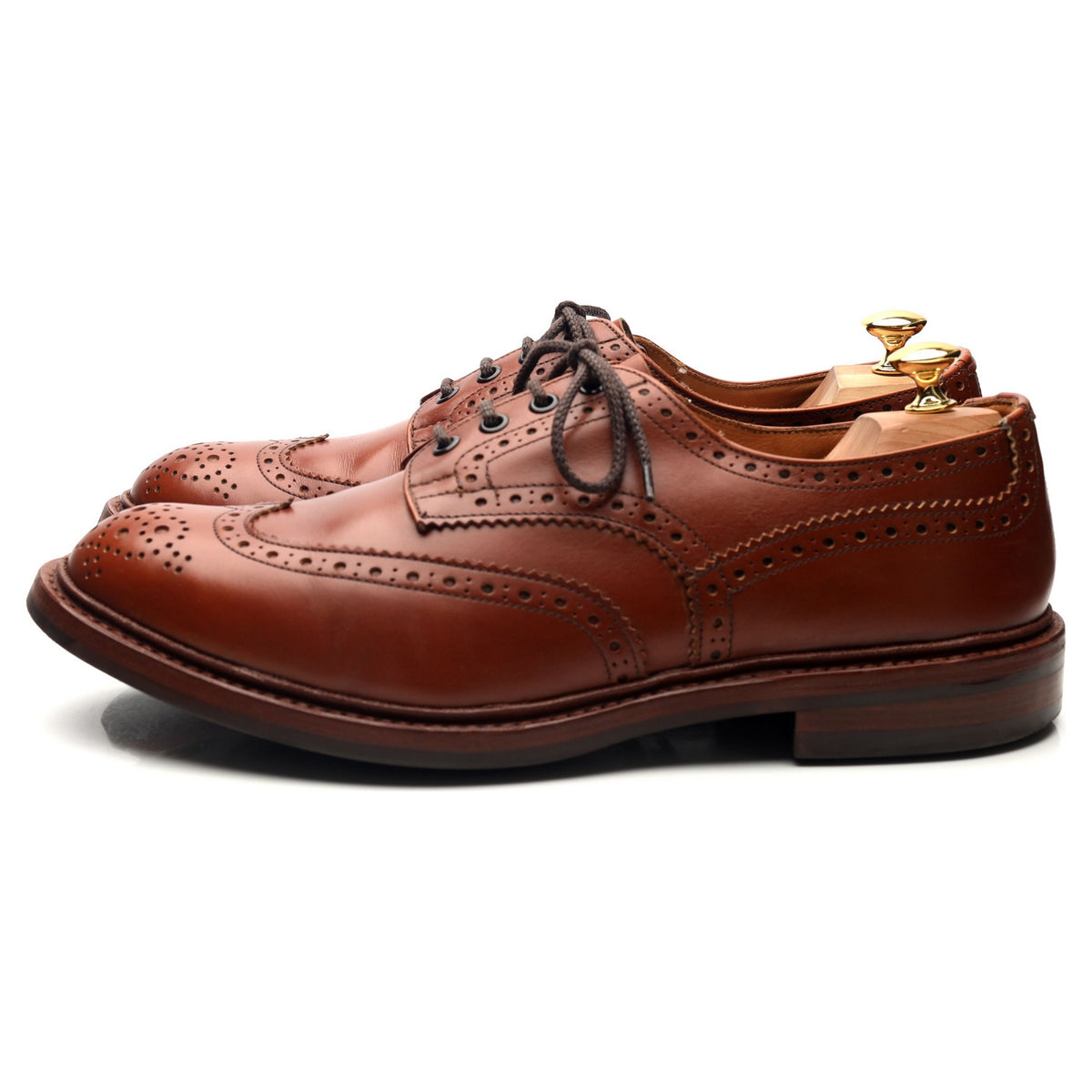 &#39;Bourton&#39; Tan Brown Leather Derby Brogues UK 11