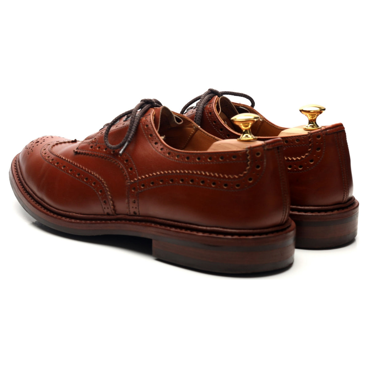 &#39;Bourton&#39; Tan Brown Leather Derby Brogues UK 11