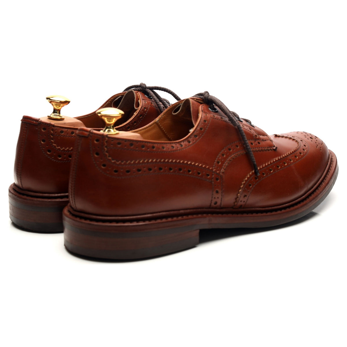 &#39;Bourton&#39; Tan Brown Leather Derby Brogues UK 11