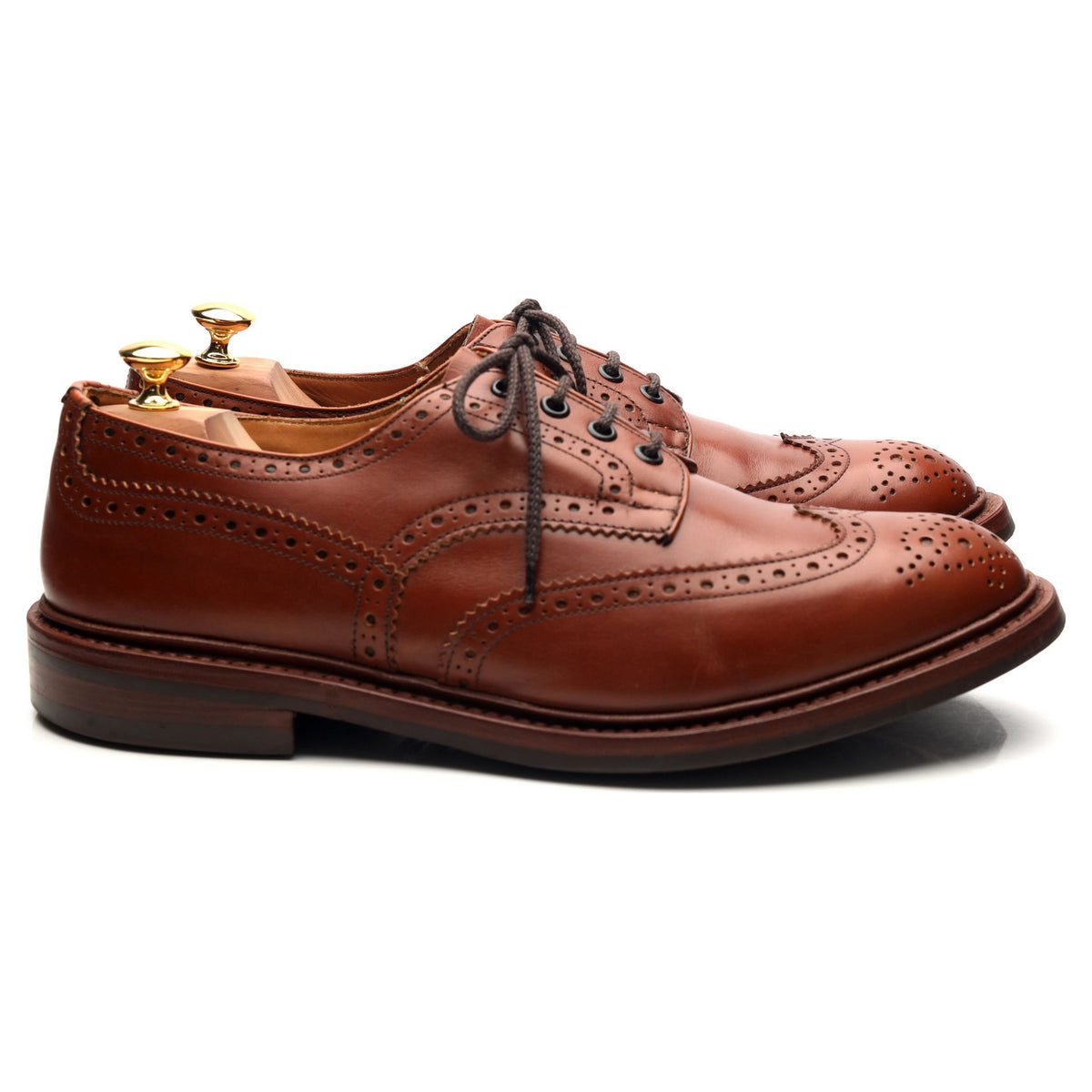 &#39;Bourton&#39; Tan Brown Leather Derby Brogues UK 11