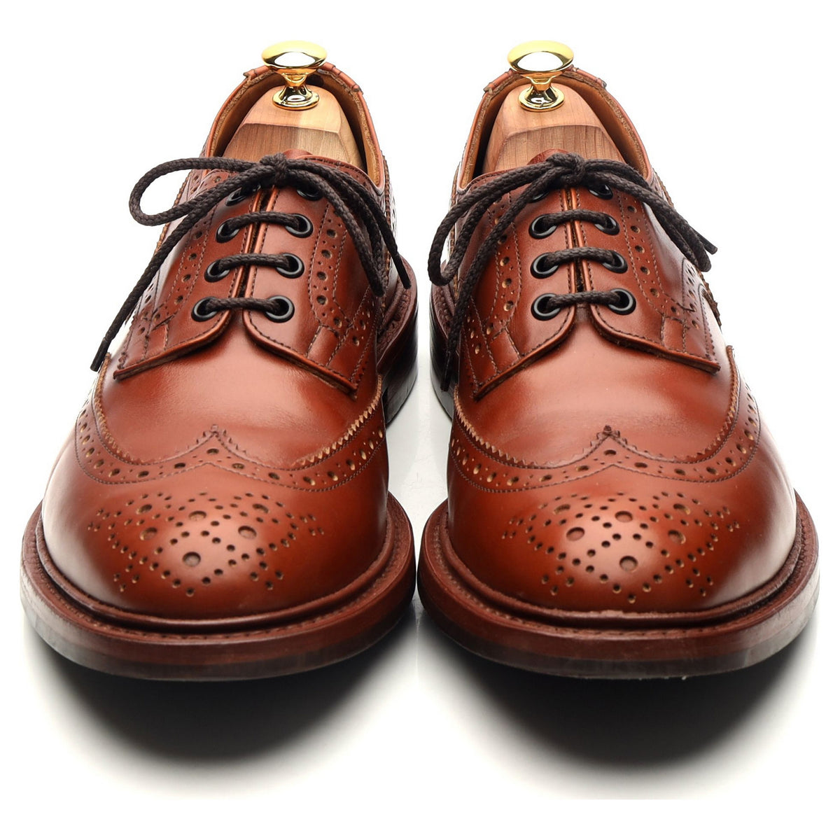 &#39;Bourton&#39; Tan Brown Leather Derby Brogues UK 11