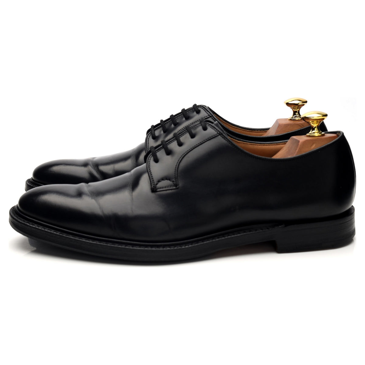 &#39;Bern&#39; Black Leather Derby UK 8 F