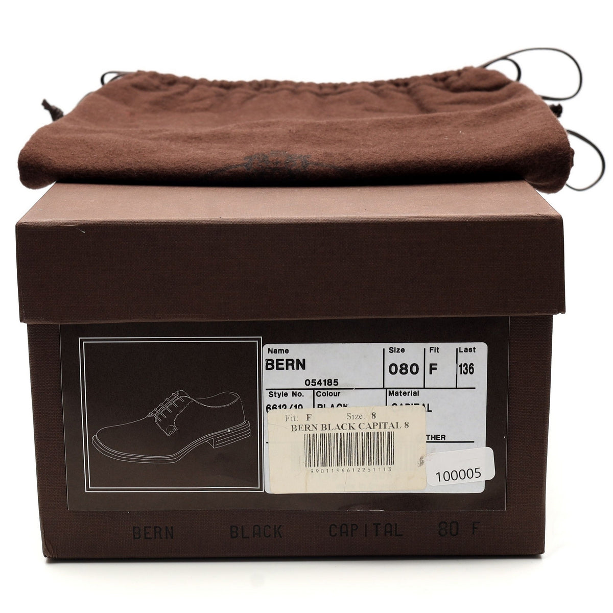 &#39;Bern&#39; Black Leather Derby UK 8 F