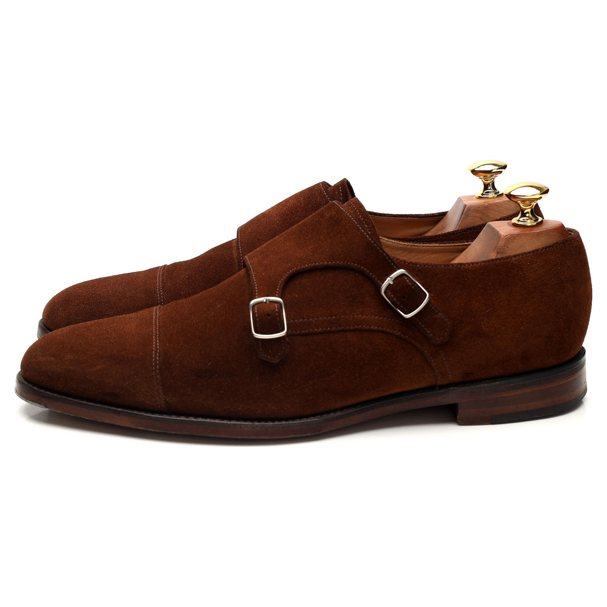 1880 &#39;Cannon&#39; Brown Suede Double Monk Strap UK 9 F