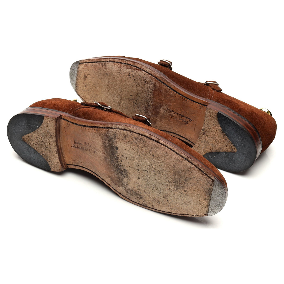 1880 &#39;Cannon&#39; Brown Suede Double Monk Strap UK 9 F