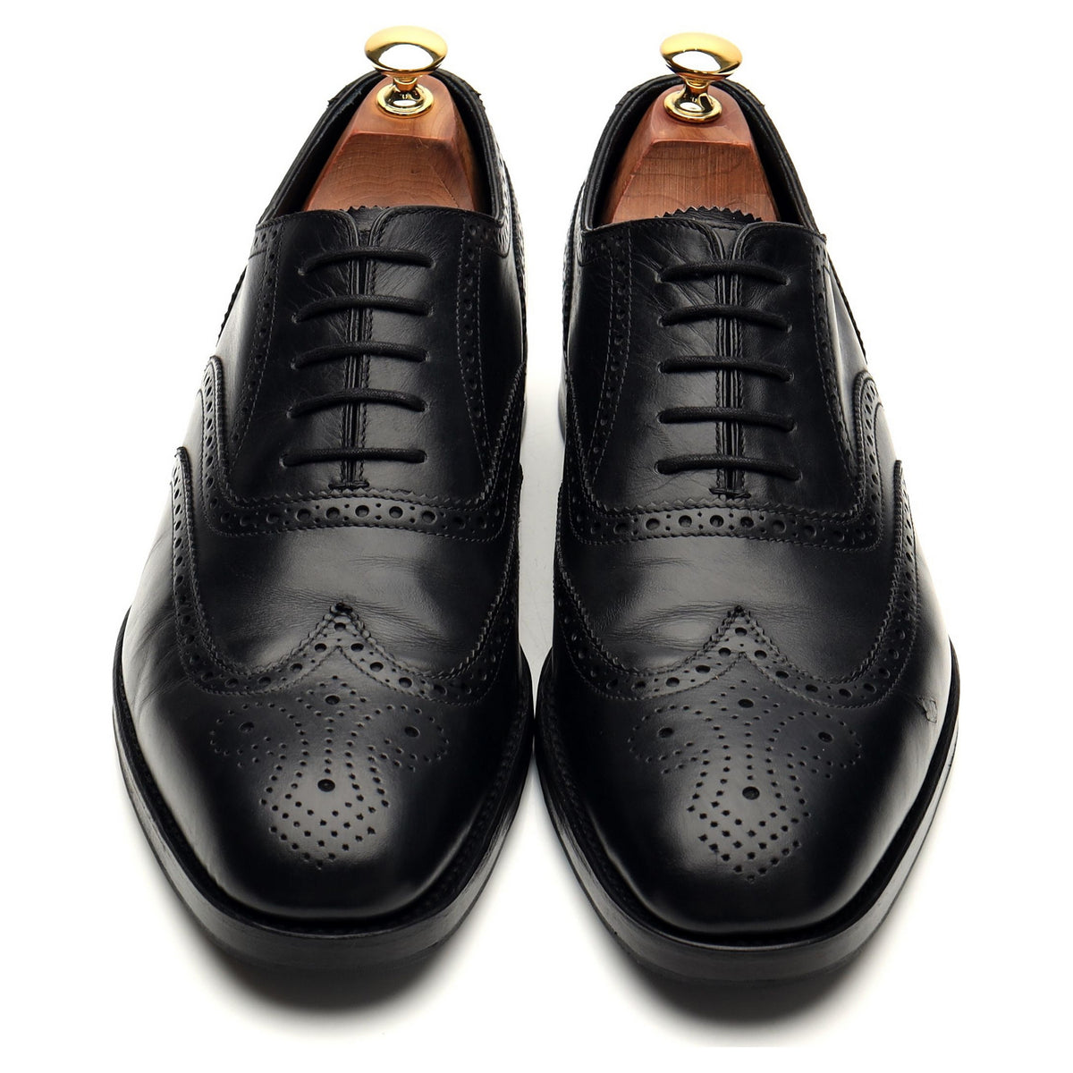 1880 &#39;Buckingham&#39; Black Leather Oxford Brogues UK 9 F