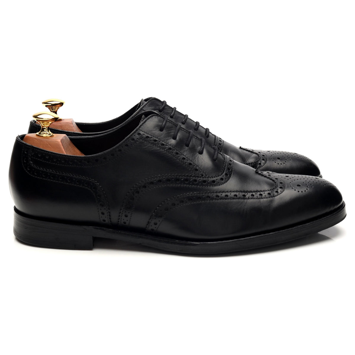 1880 &#39;Buckingham&#39; Black Leather Oxford Brogues UK 9 F