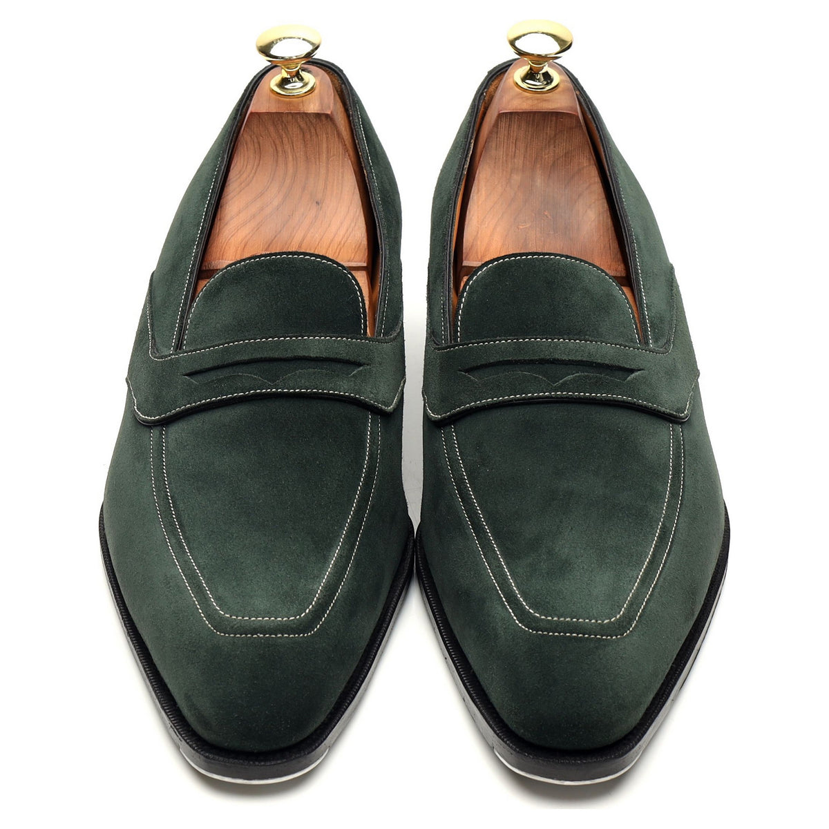 Deco &#39;Joyce&#39; Green Suede Loafers UK 7.5 F