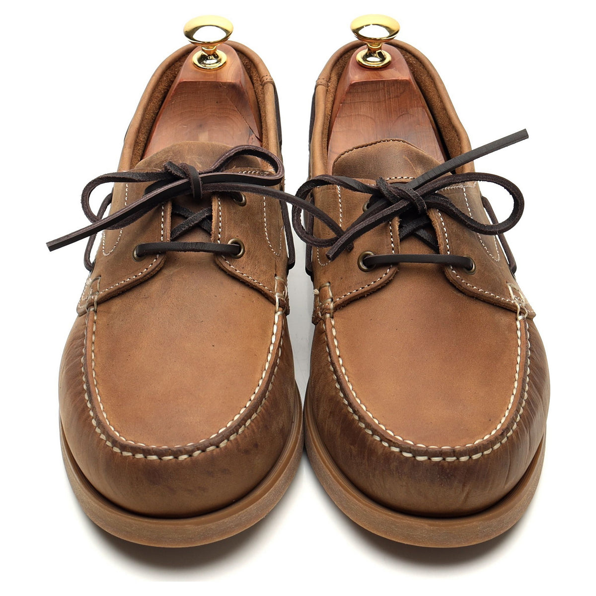 &#39;Lymington&#39; Brown Nubuck Moccasin Boat Shoes UK 9.5