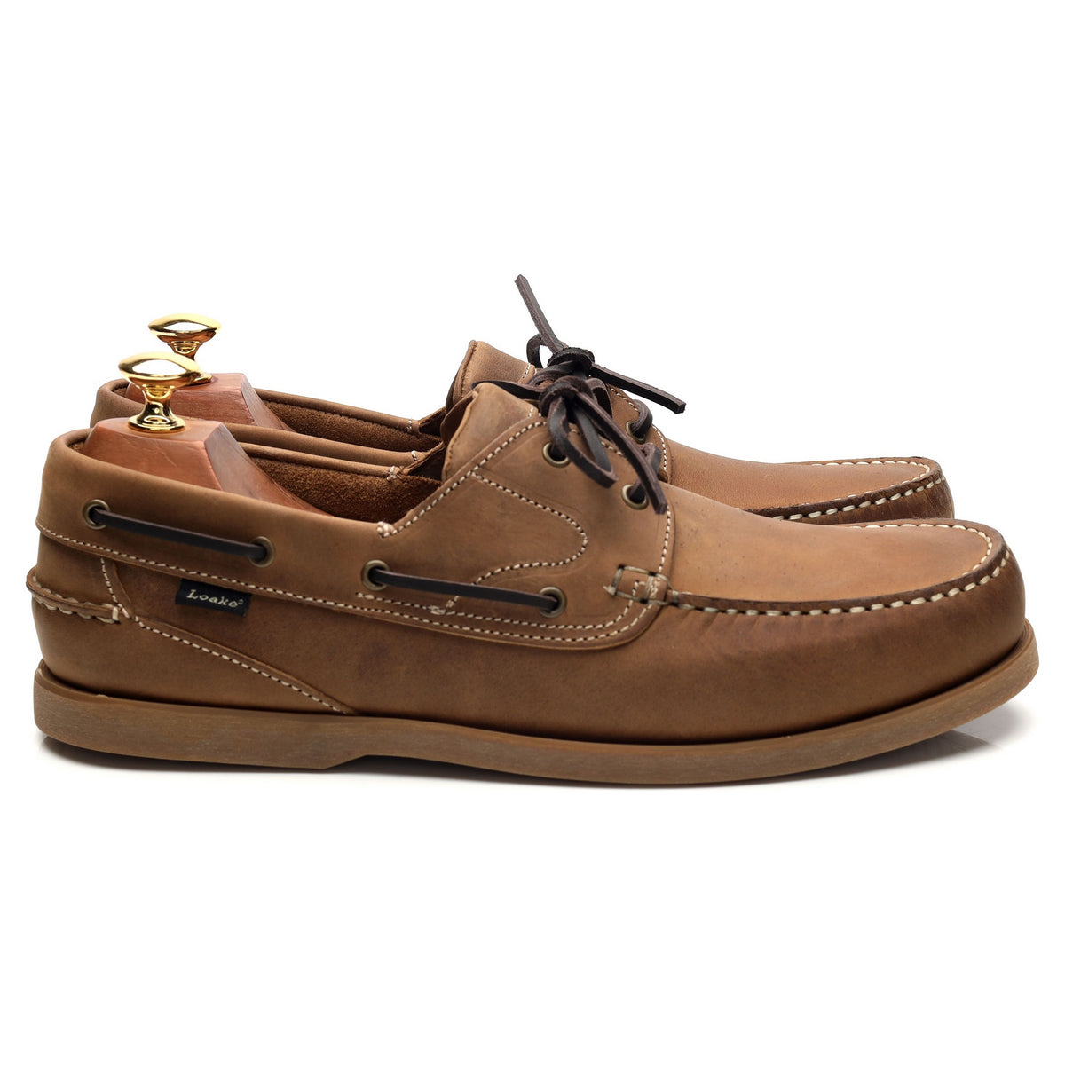&#39;Lymington&#39; Brown Nubuck Moccasin Boat Shoes UK 9.5