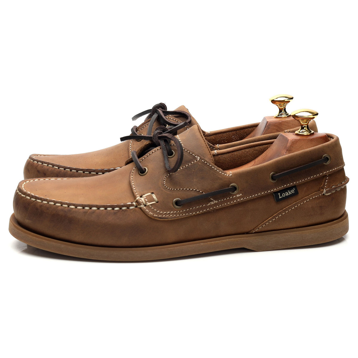 &#39;Lymington&#39; Brown Nubuck Moccasin Boat Shoes UK 9.5