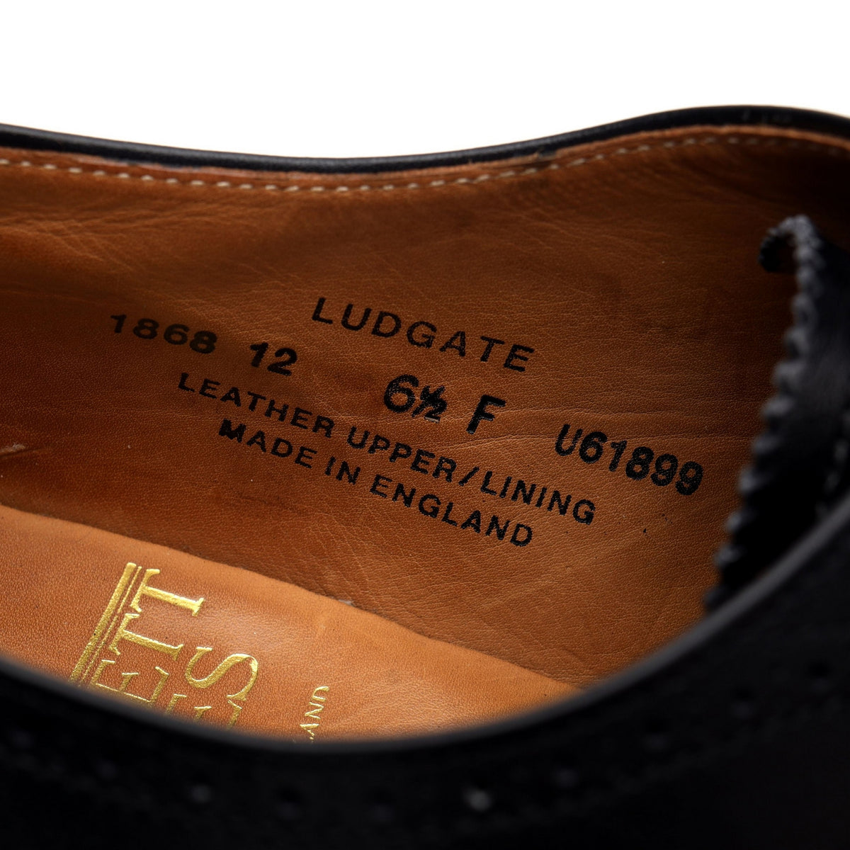 &#39;Ludgate&#39; Black Leather Oxford Brogues UK 6.5 F