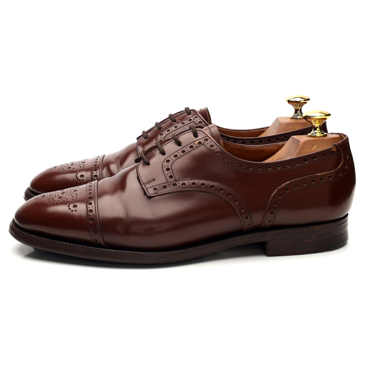 &#39;Cromwell&#39; Brown Leather Derby Brogues UK 8.5 F
