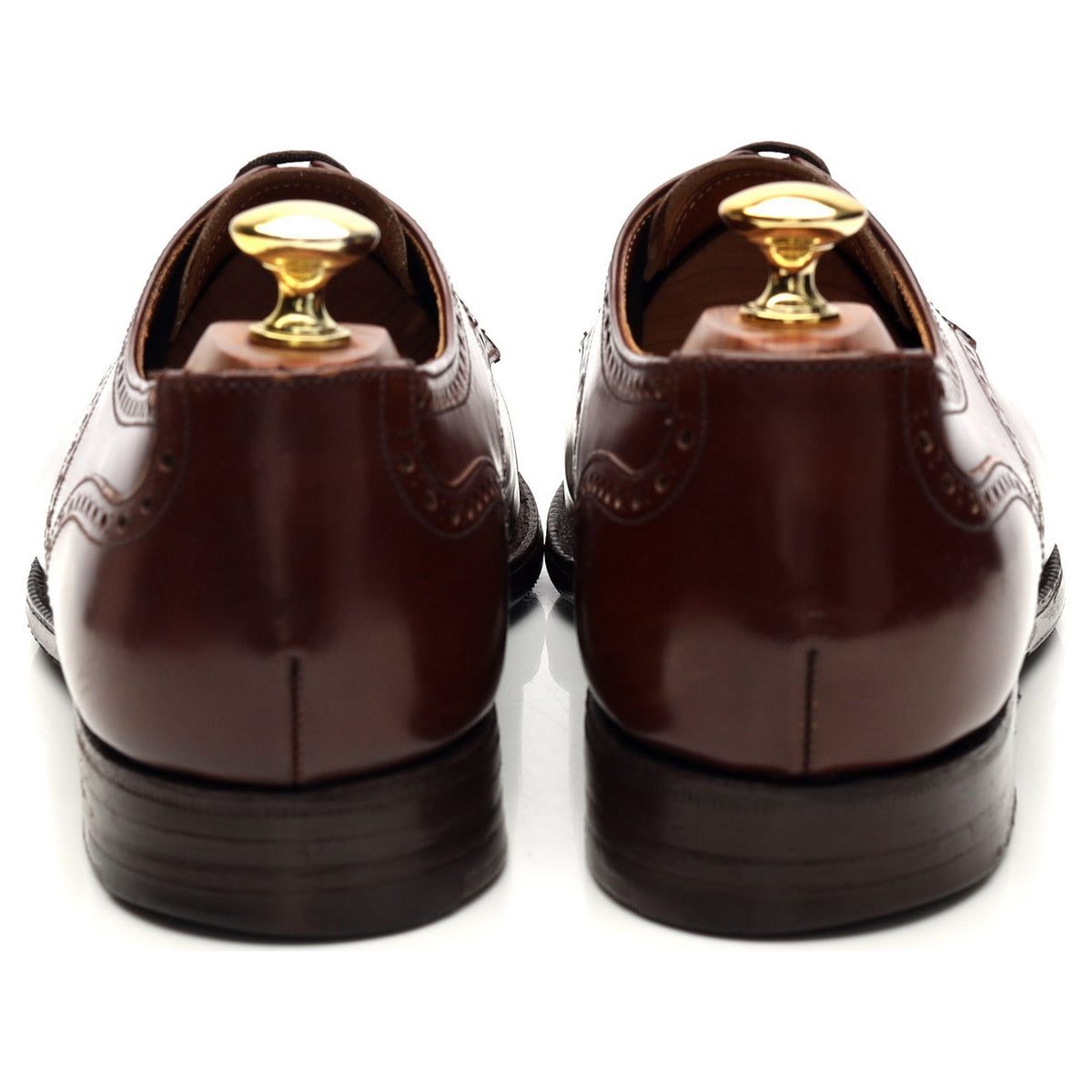 &#39;Cromwell&#39; Brown Leather Derby Brogues UK 8.5 F