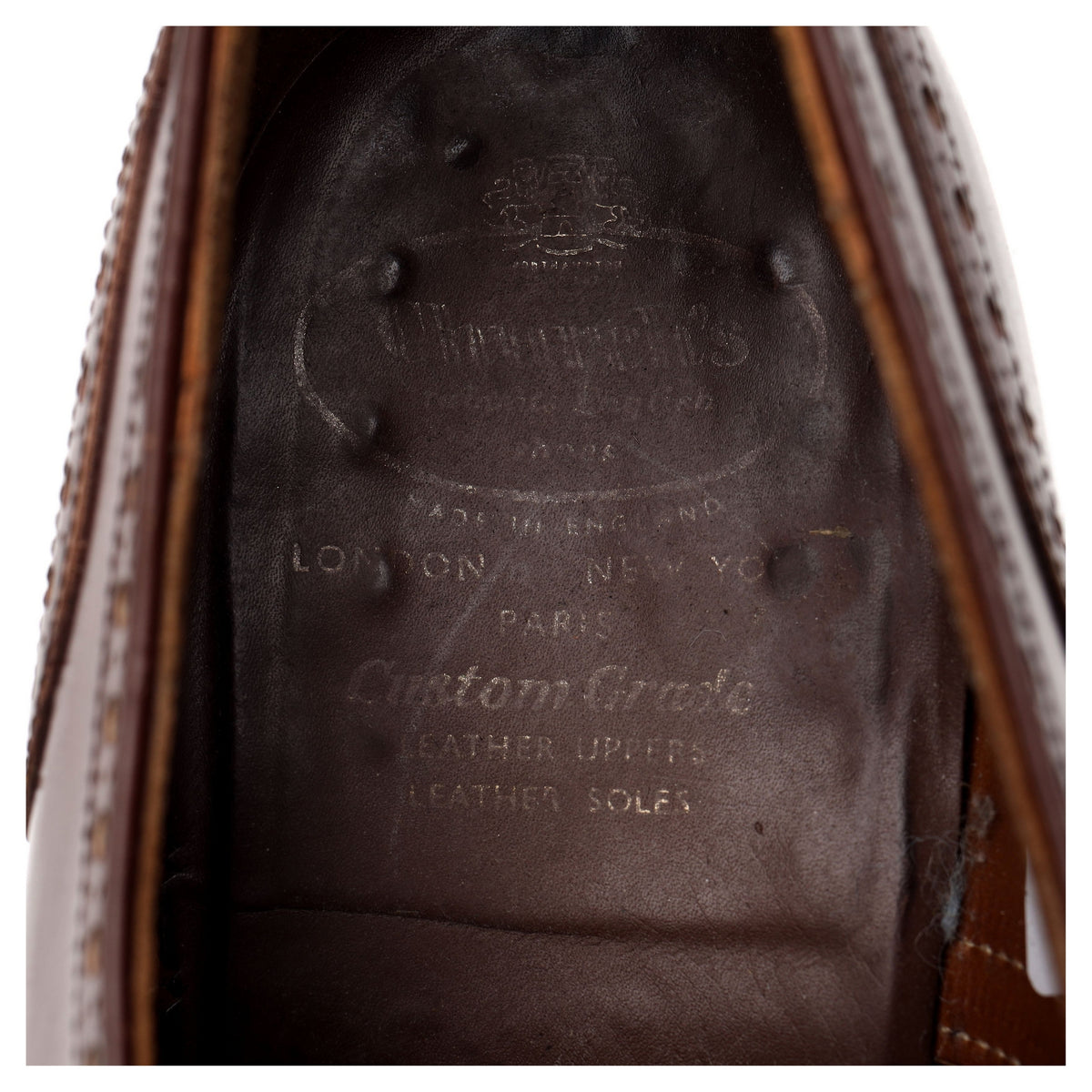 &#39;Cromwell&#39; Brown Leather Derby Brogues UK 8.5 F