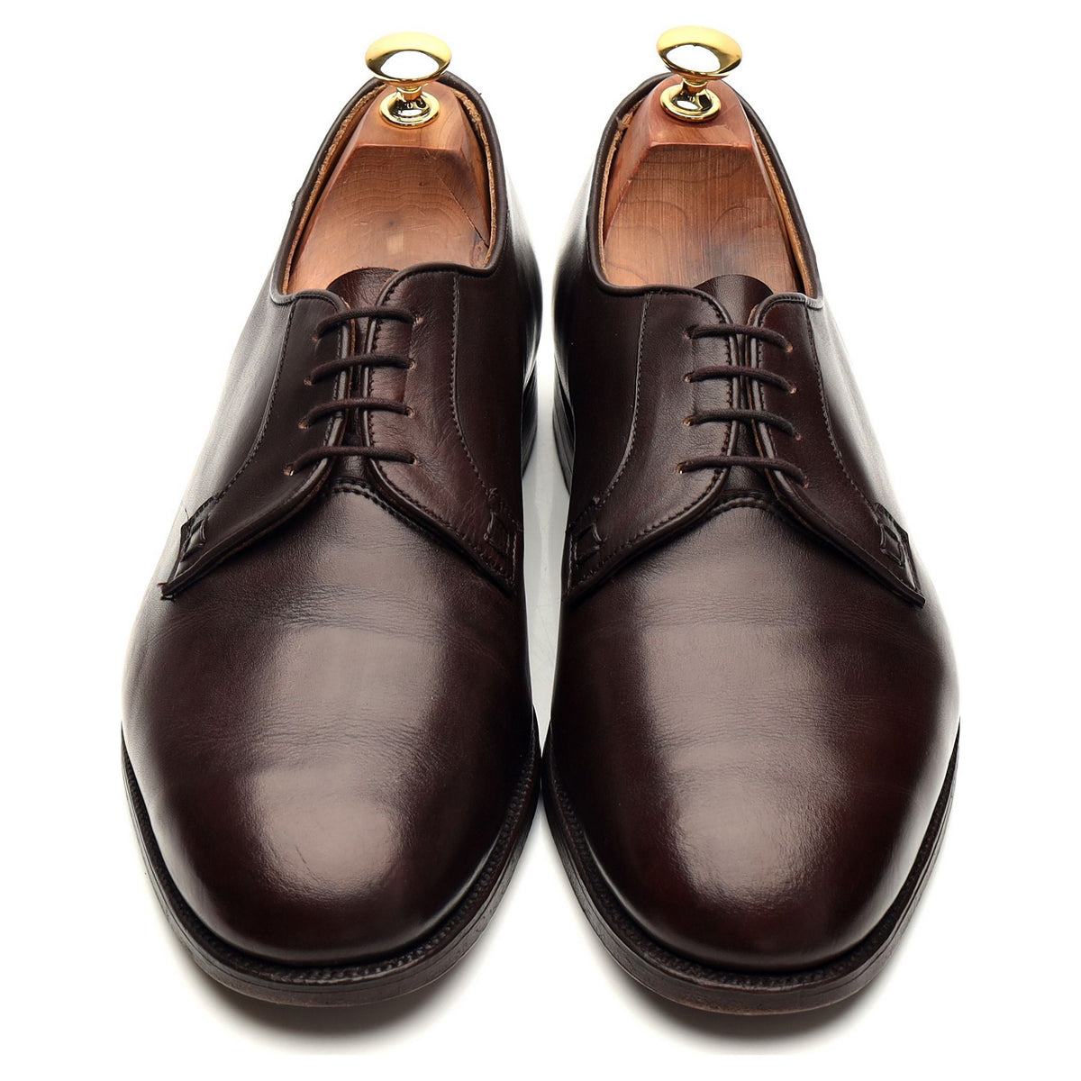 &#39;Barnes&#39; Dark Brown Leather Derby UK 8.5
