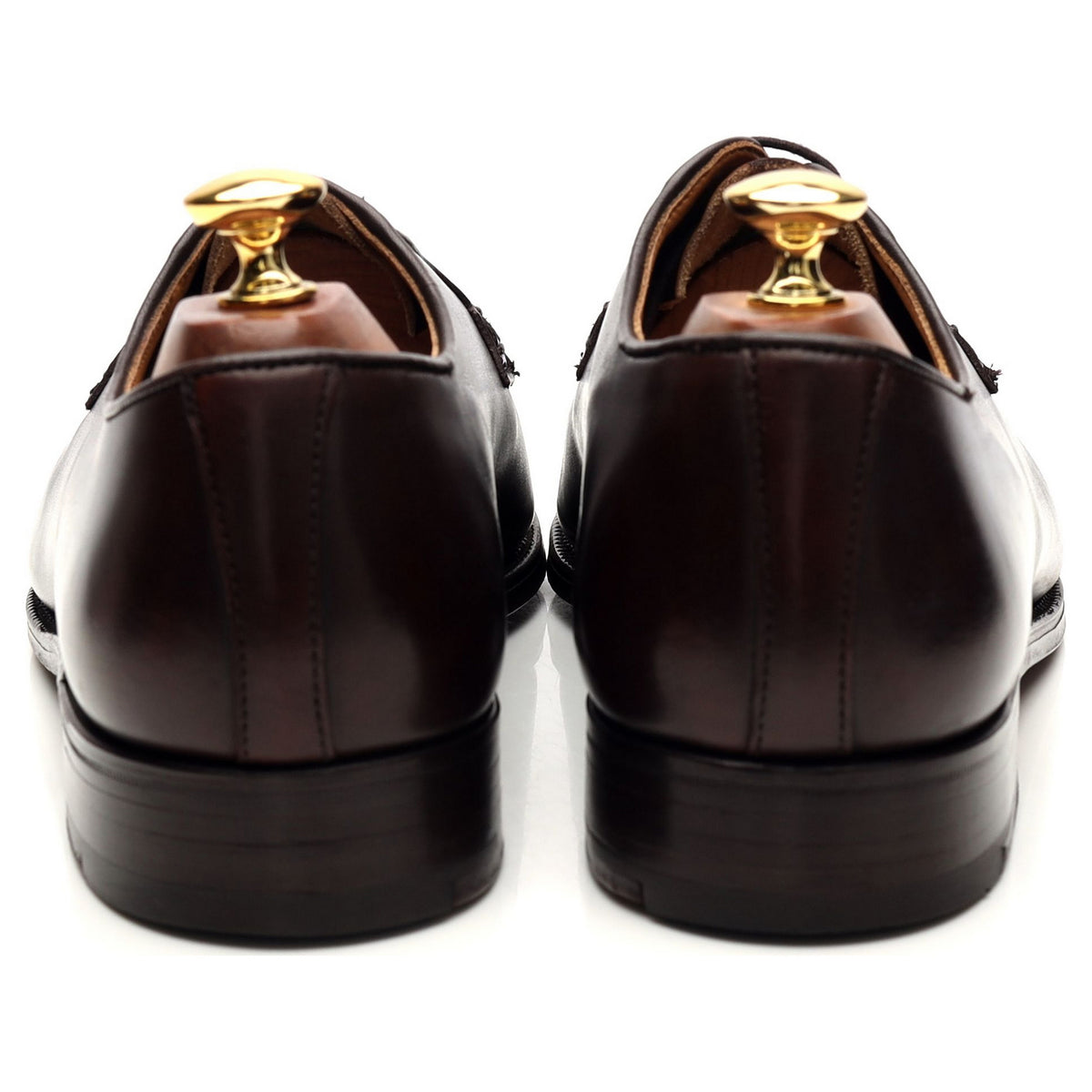 &#39;Barnes&#39; Dark Brown Leather Derby UK 8.5