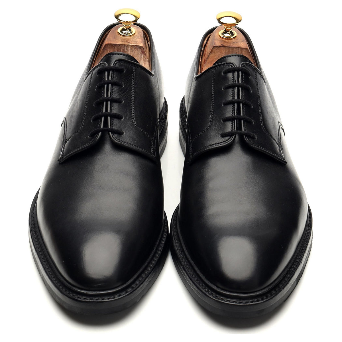 &#39;Ashdown&#39; Black Leather Derby UK 10 E