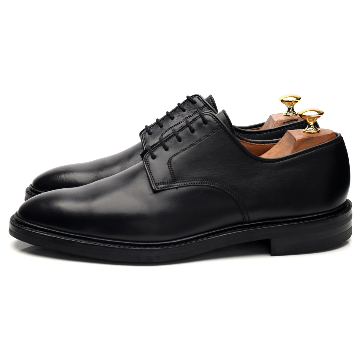 &#39;Ashdown&#39; Black Leather Derby UK 10 E