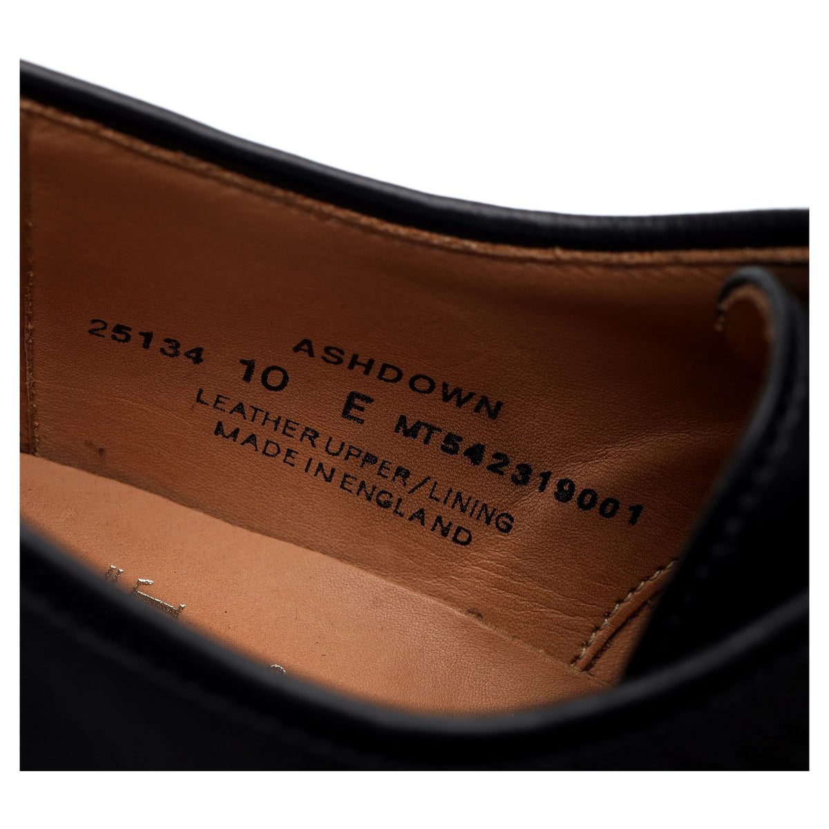 &#39;Ashdown&#39; Black Leather Derby UK 10 E