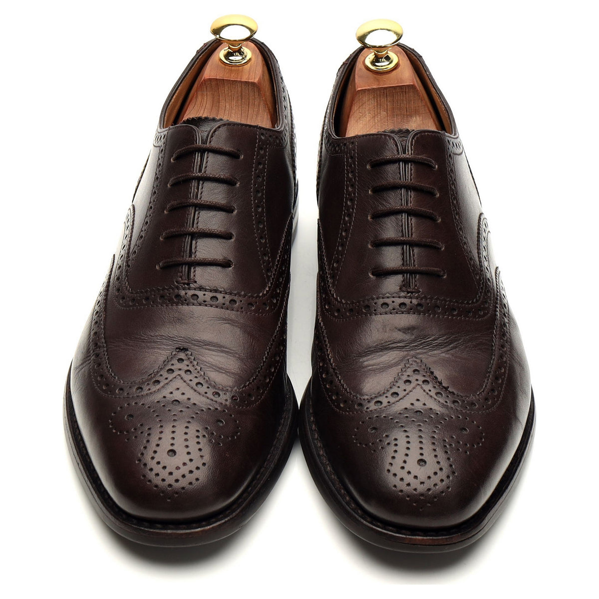 &#39;6018&#39; Dark Brown Leather Oxford Brogues UK 8.5 F
