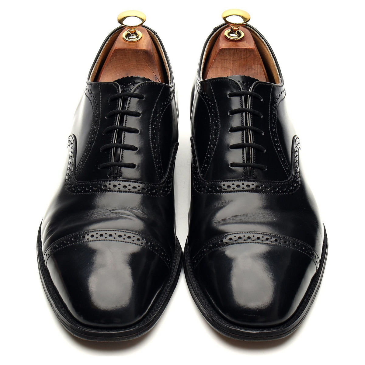 Vintage &#39;724B&#39; Black Leather Oxford UK 9.5 F
