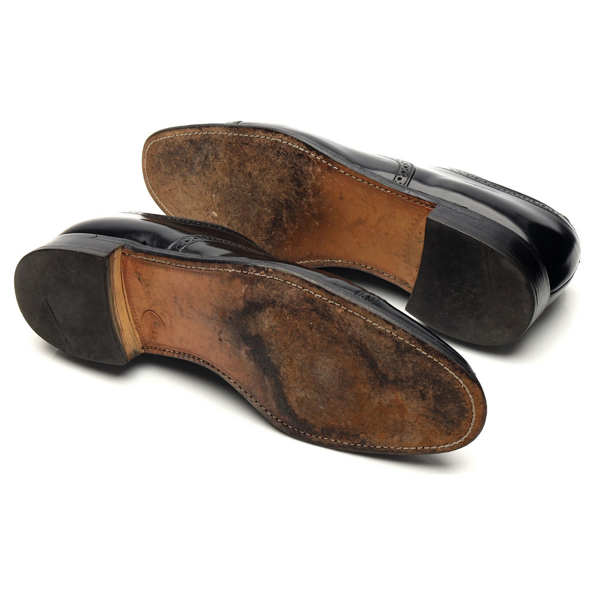 Vintage &#39;724B&#39; Black Leather Oxford UK 9.5 F