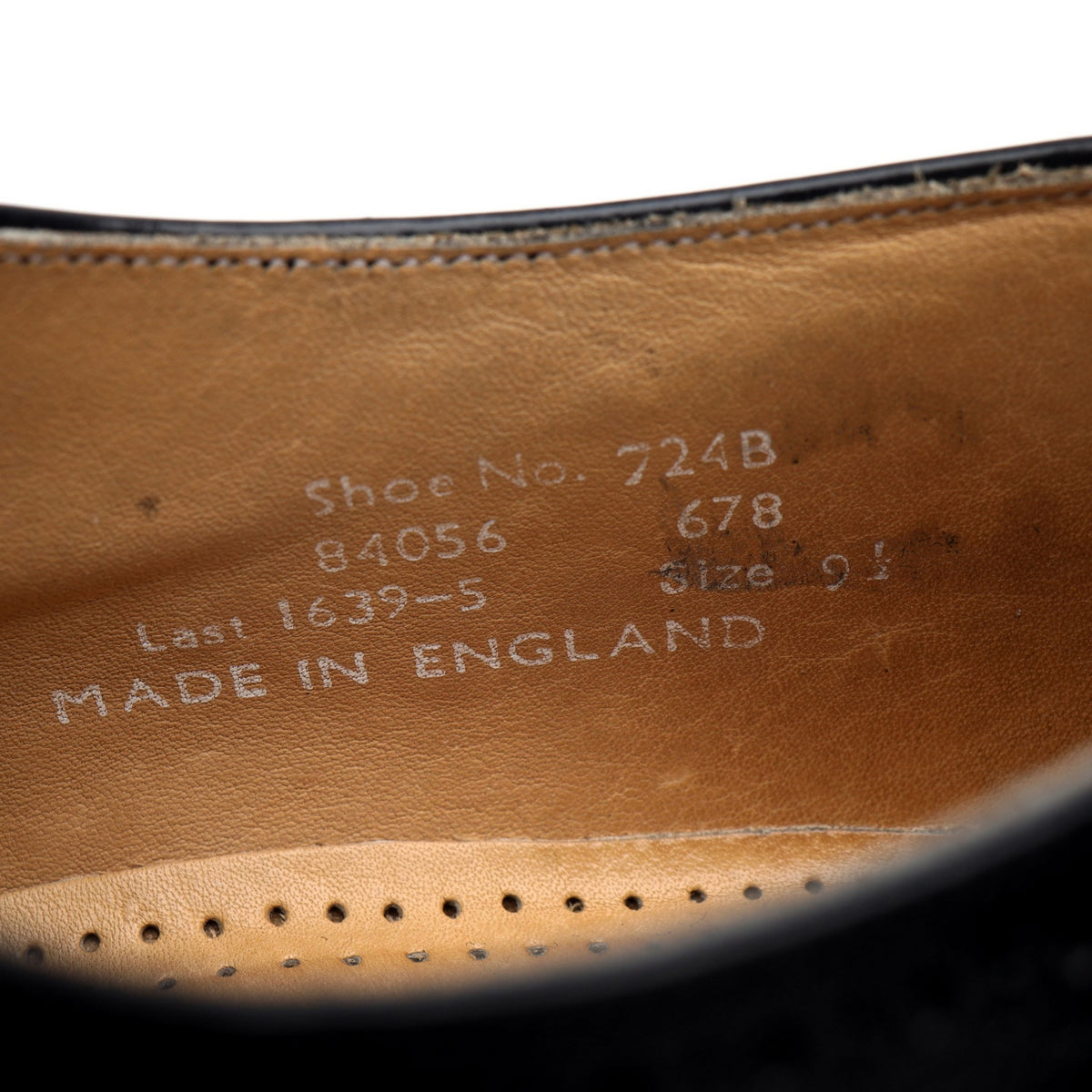Vintage &#39;724B&#39; Black Leather Oxford UK 9.5 F