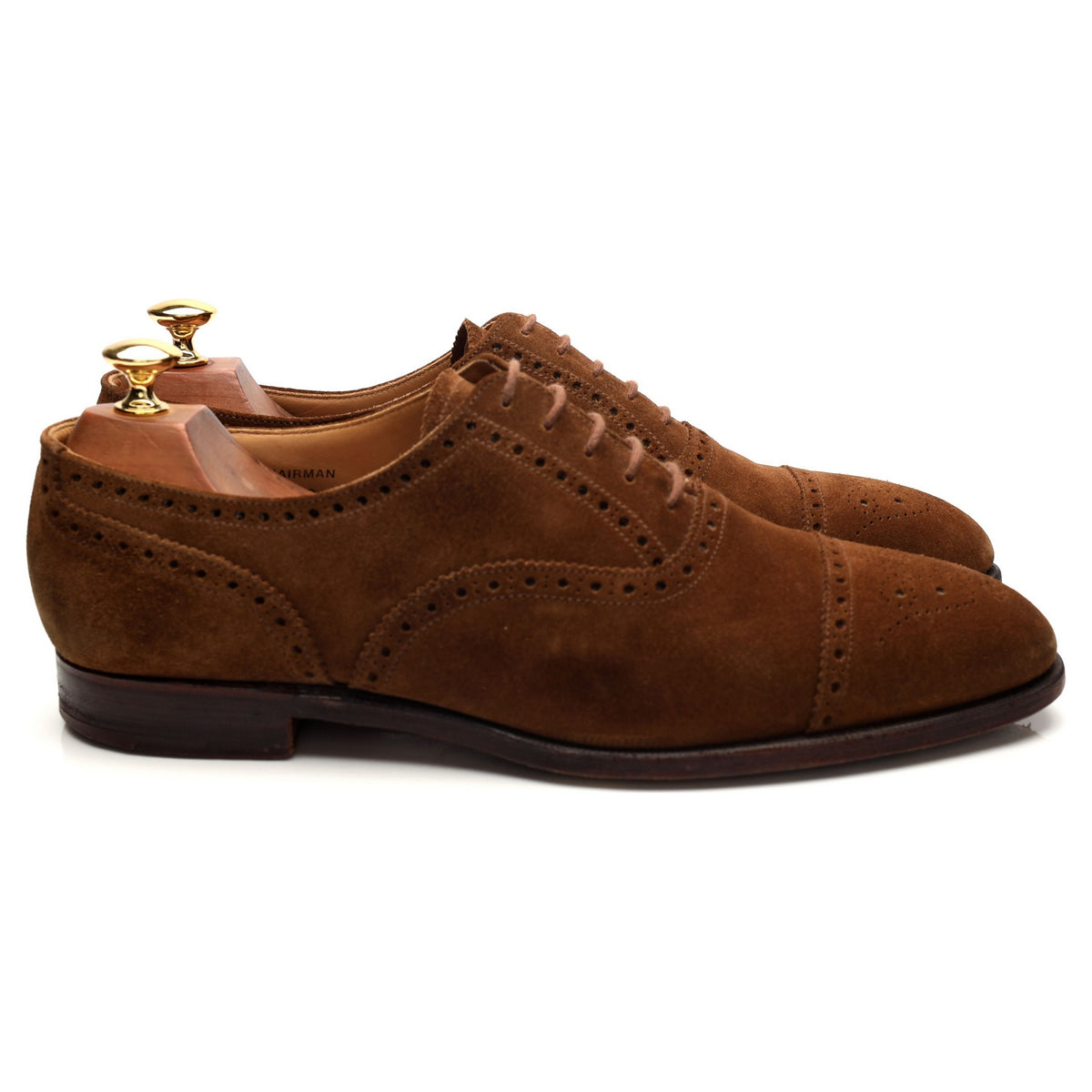 New &amp; Lingwood &#39;Chairman&#39; Snuff Brown Suede Oxford Brogues UK 9.5