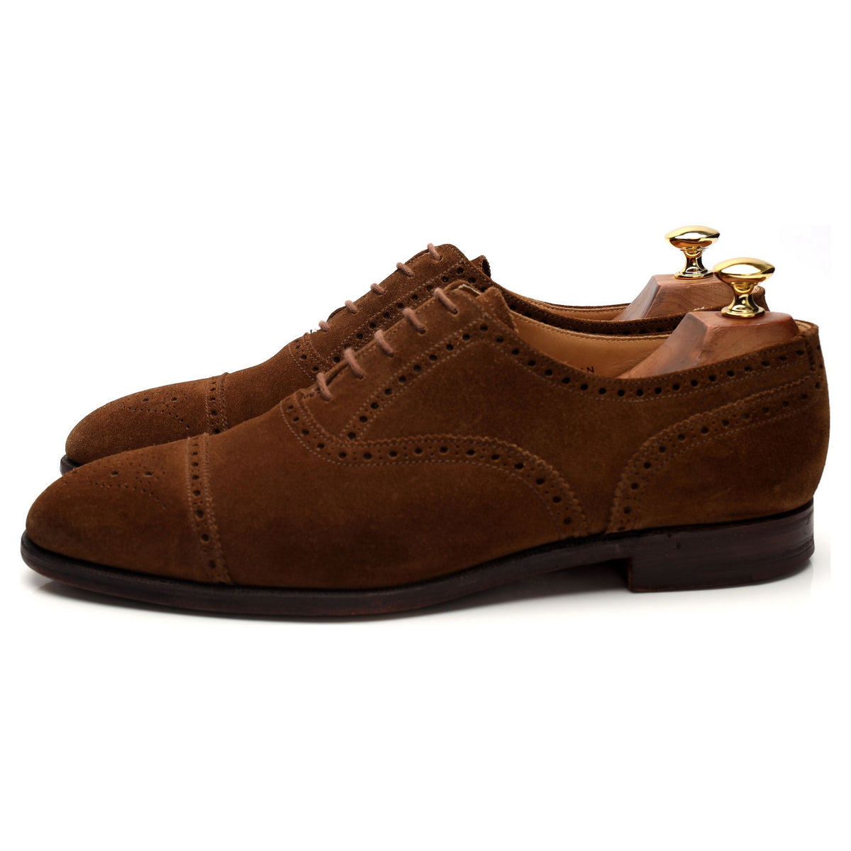 New &amp; Lingwood &#39;Chairman&#39; Snuff Brown Suede Oxford Brogues UK 9.5